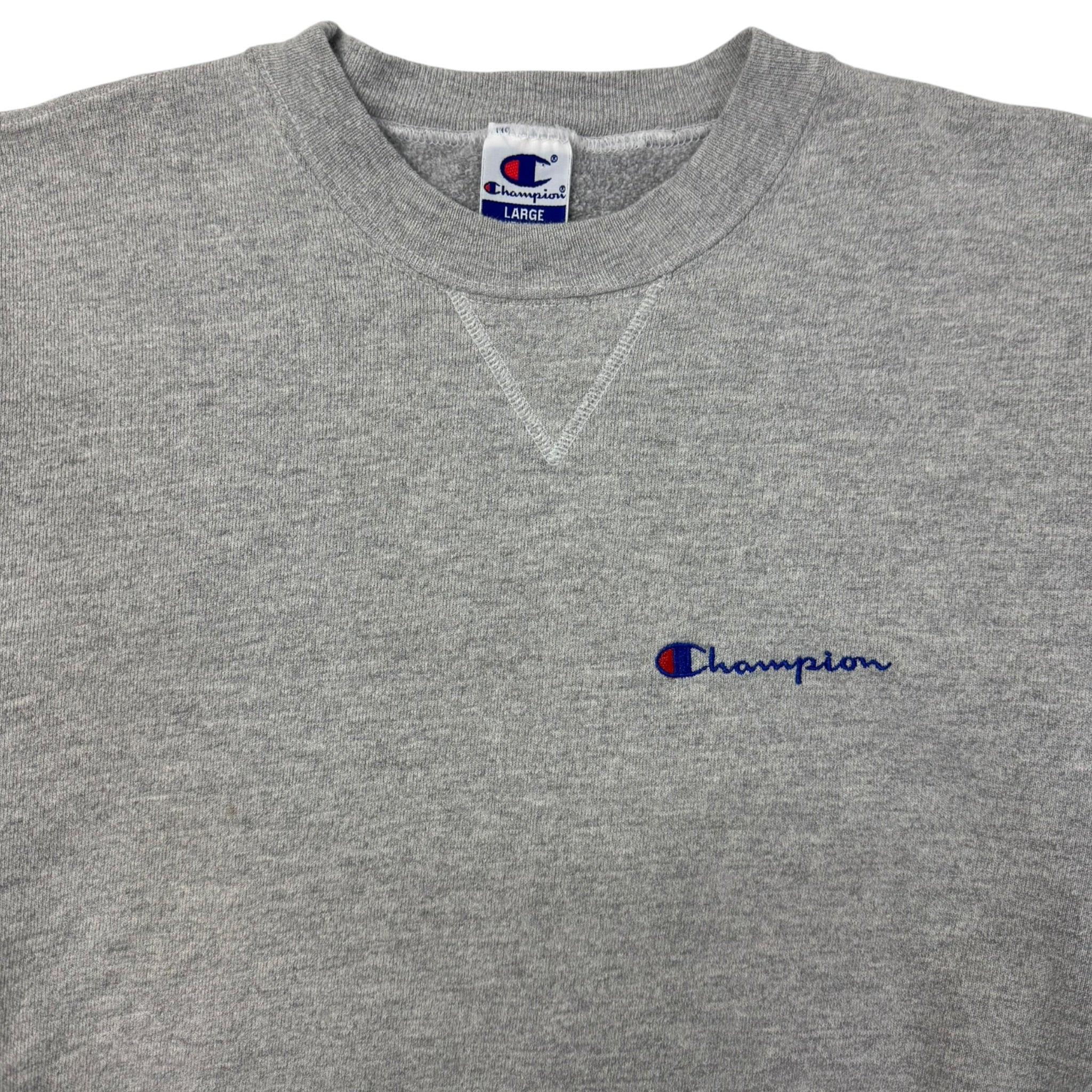 Vintage Champion Spellout Crewneck Gray