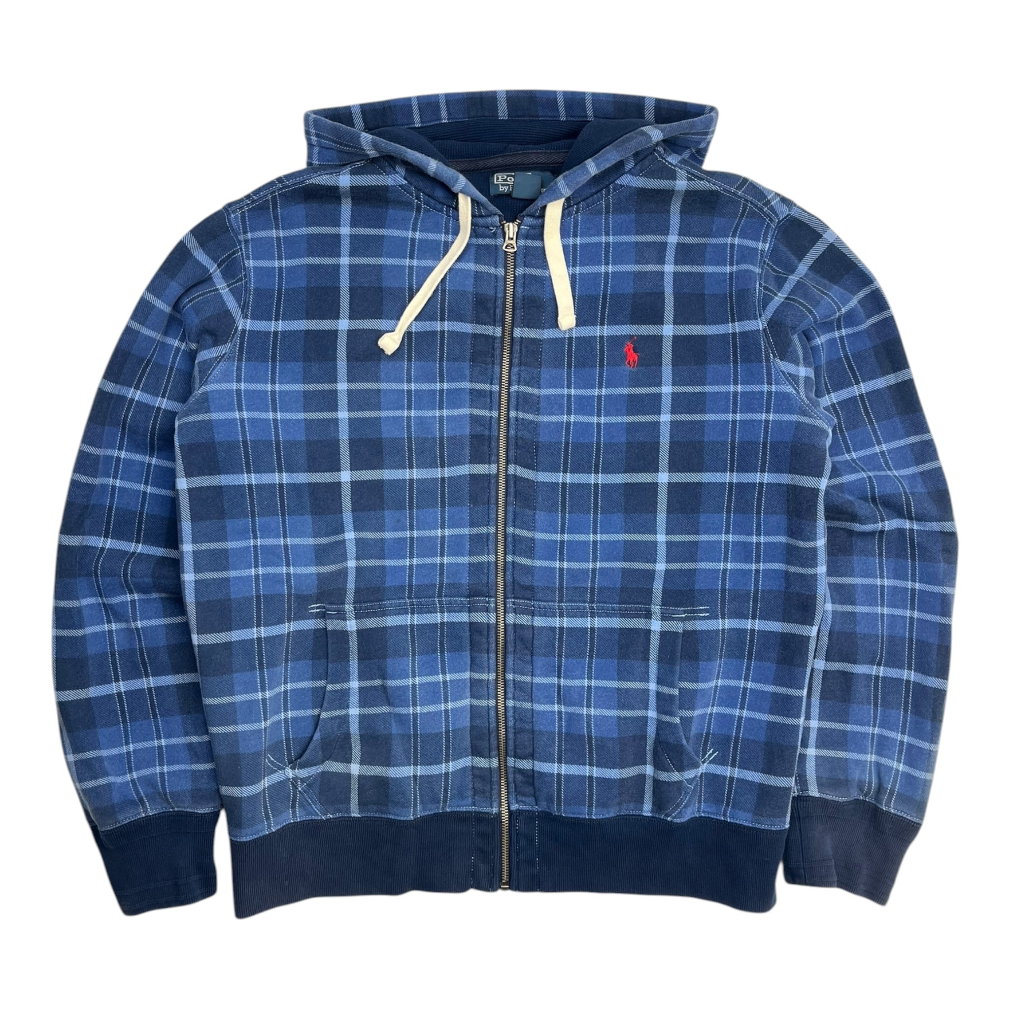 Vintage Polo Ralph Lauren Plaid Waffle Lined Zip Hoodie