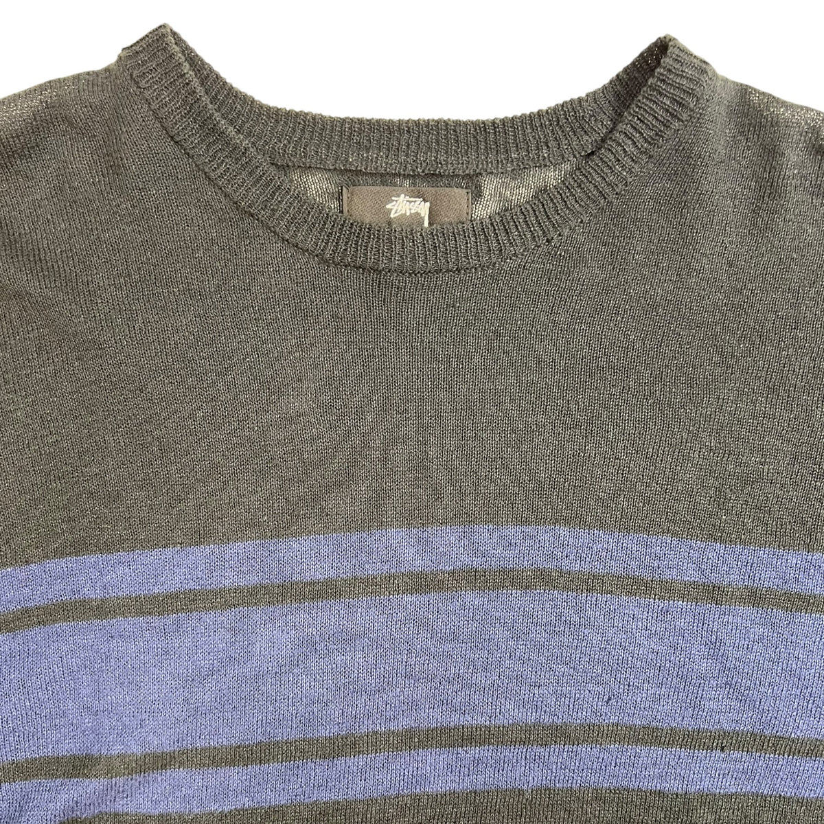 Stussy Lightweight Knit Striped Sweater Black
