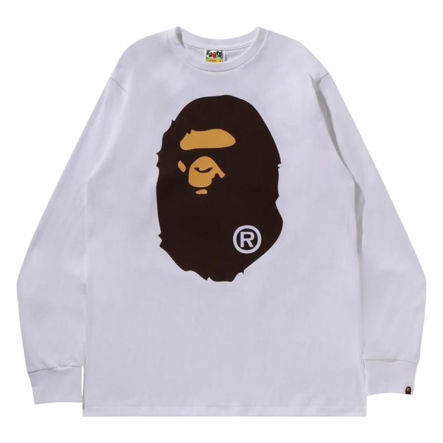 BAPE Head Long Sleeve Shirt White