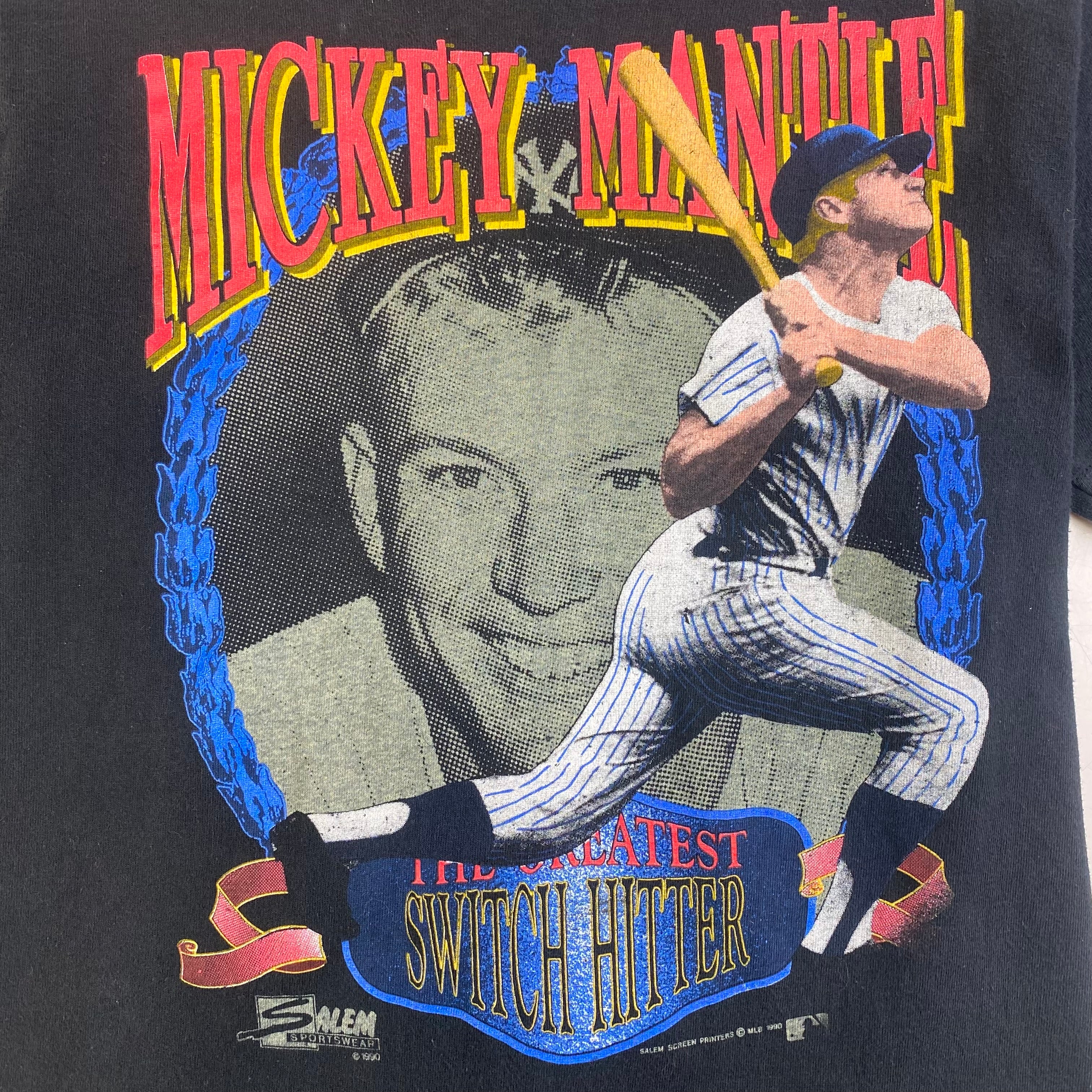 1990 Mickey Mantle T-Shirt - Black