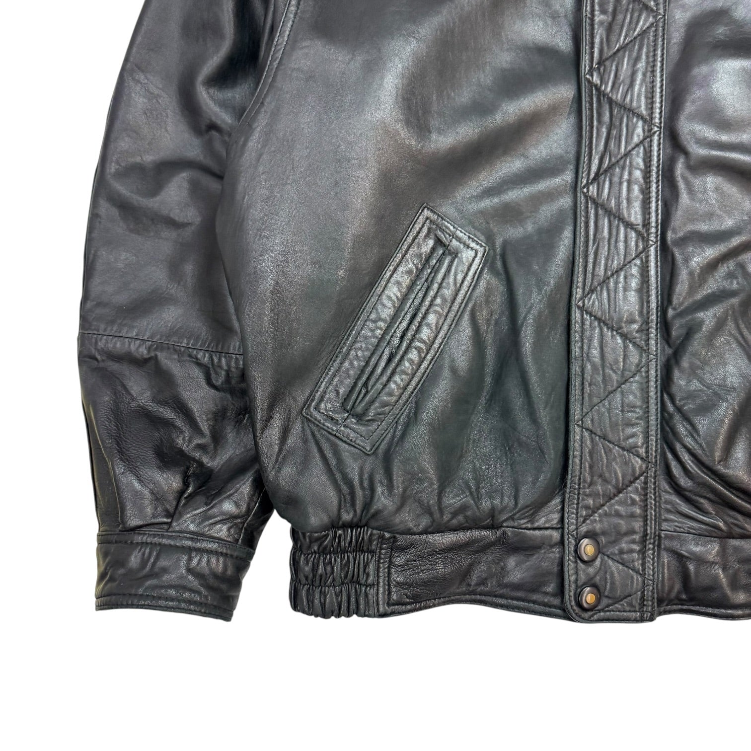Vintage Danier Leather Bomber Jacket Black