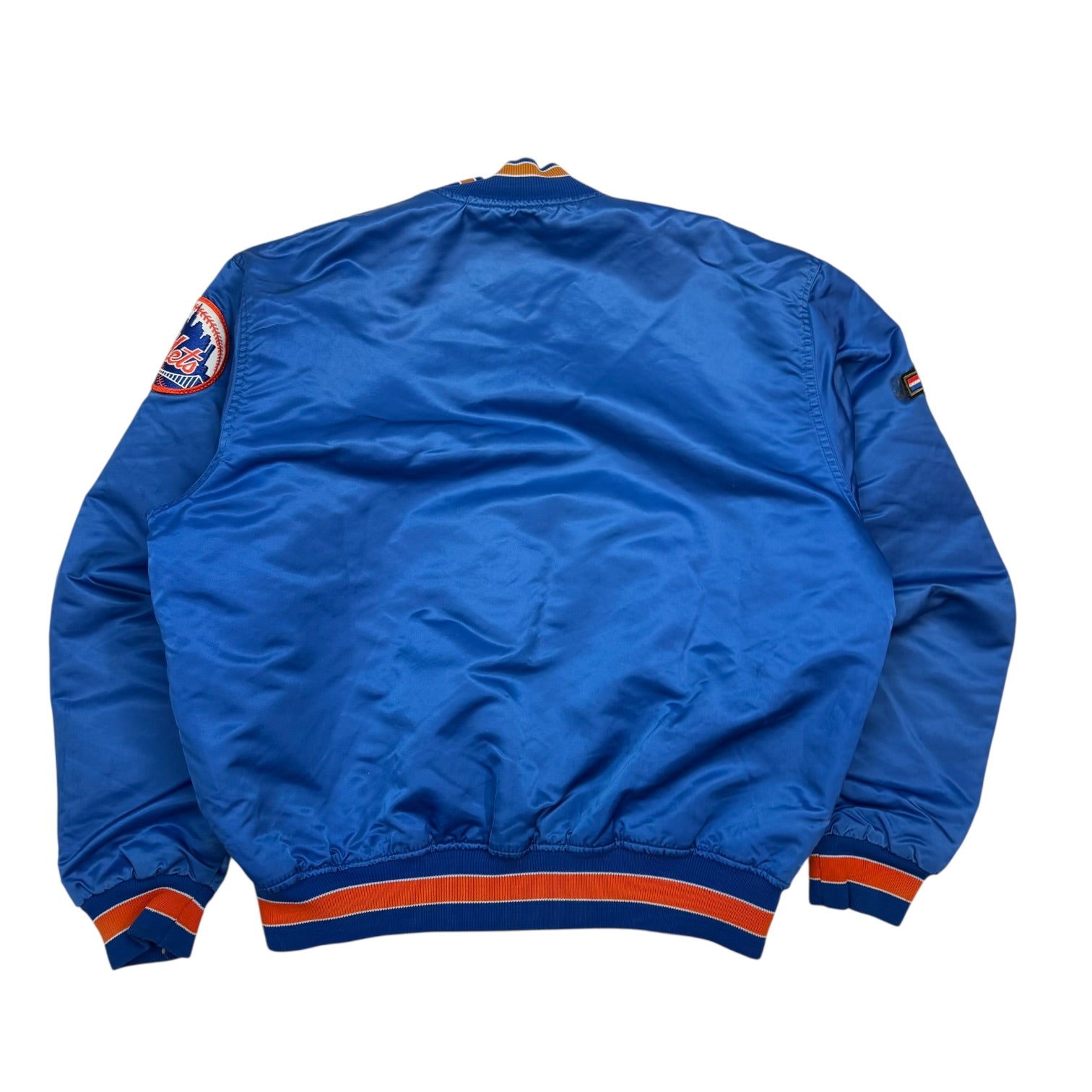 Vintage New York Mets Satin Bomber Jacket Blue