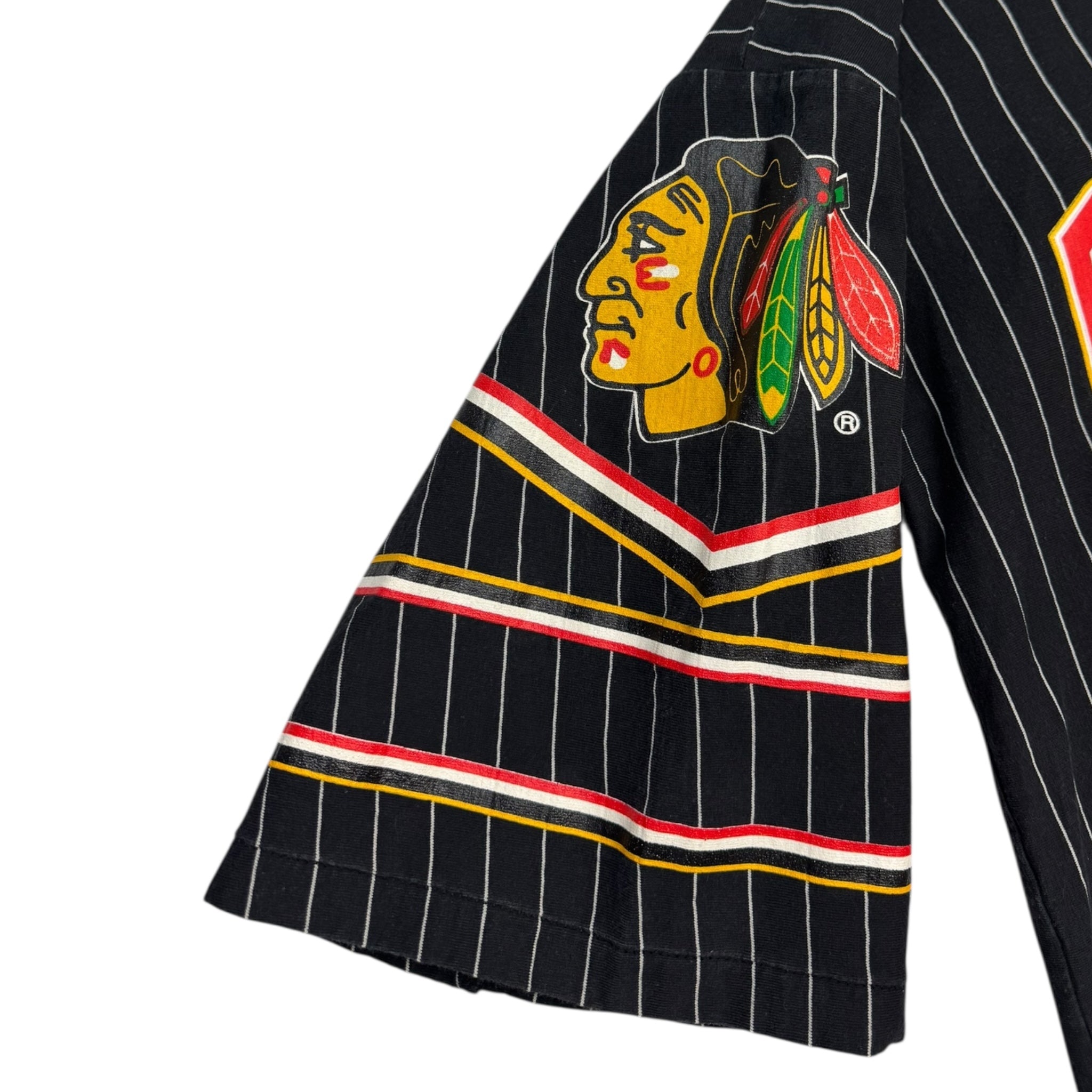 Vintage Chicago Black Hawks All Over Print Jersey T-Shirt