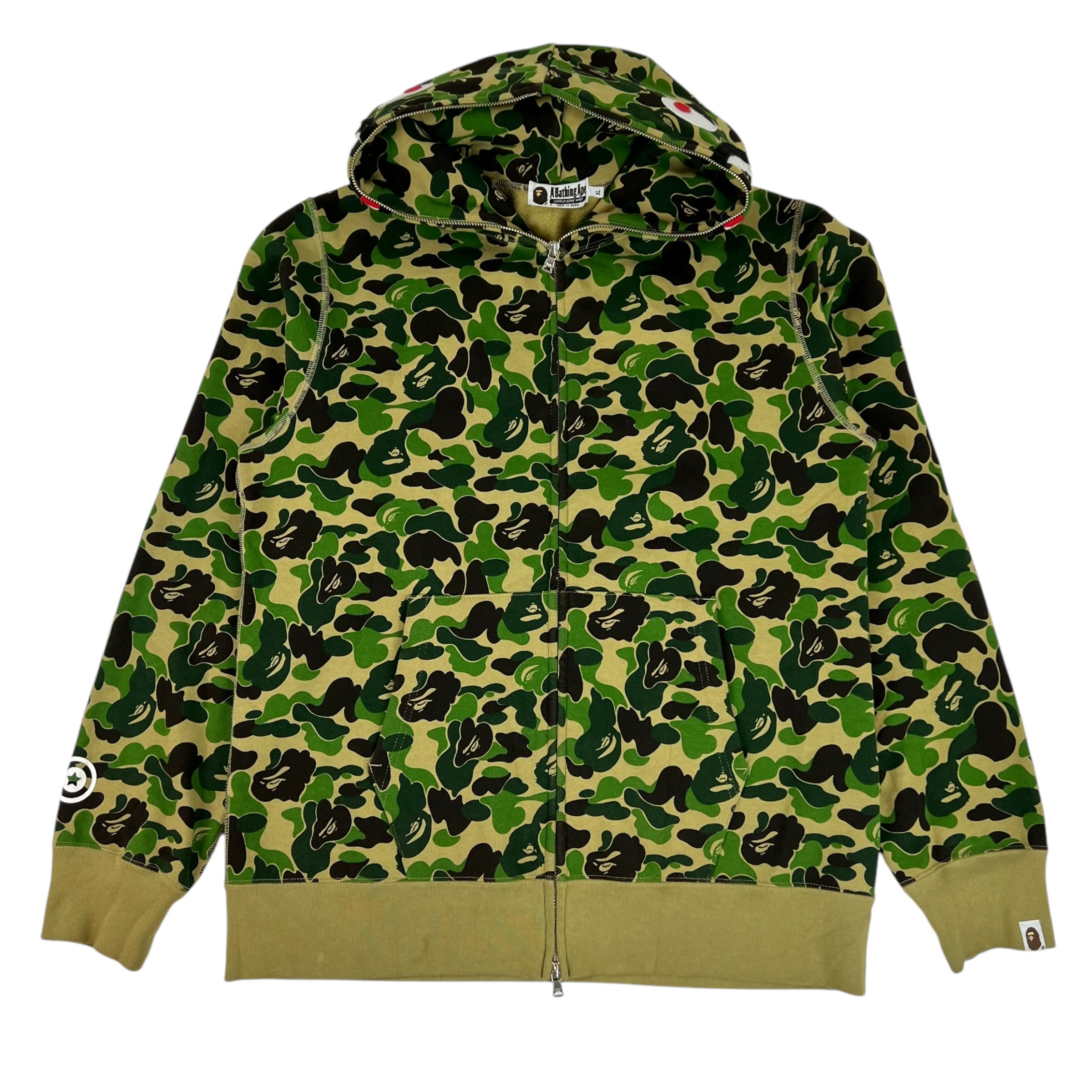 BAPE ABC Camo Full Sip Hoodie Green