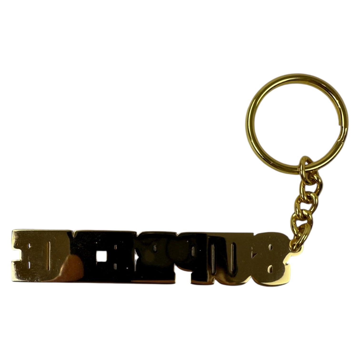 Supreme Block Logo Keychain Gold