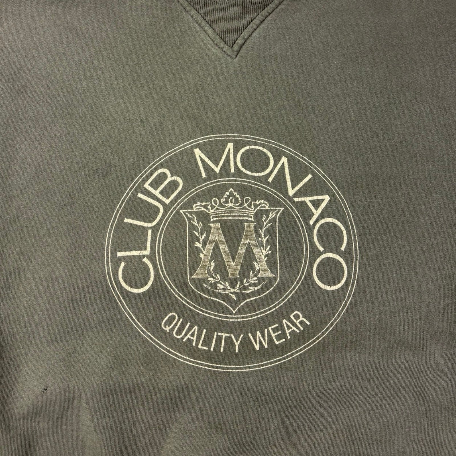 Vintage Club Monaco Crest Crewneck Faded Olive Green