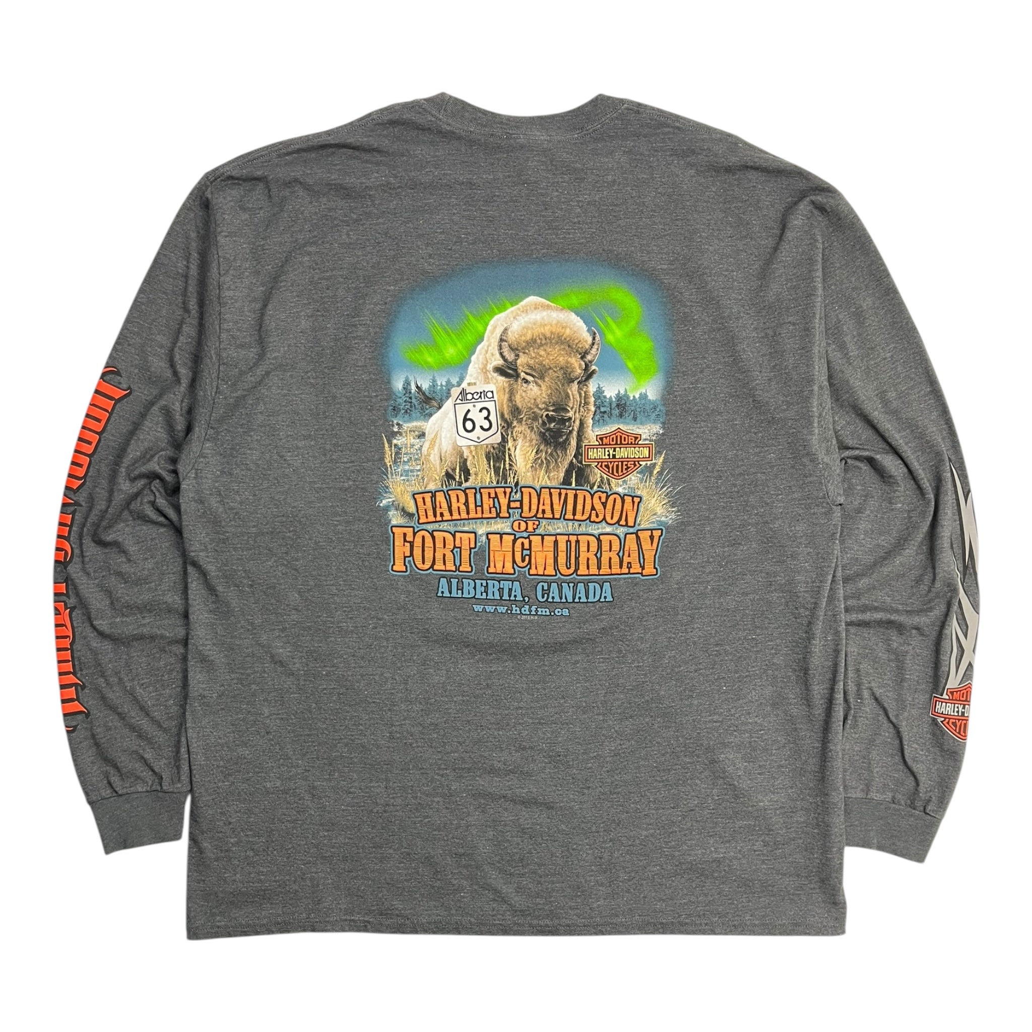 Harley Davidson Buffalo & Northern Lights Longsleeve T-Shirt