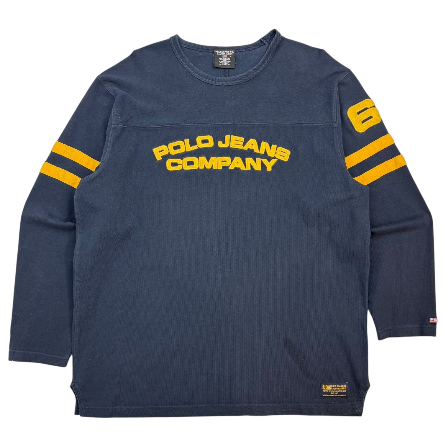Vintage Polo Jeans Company Ralph Lauren Crewneck Navy Blue/Yellow