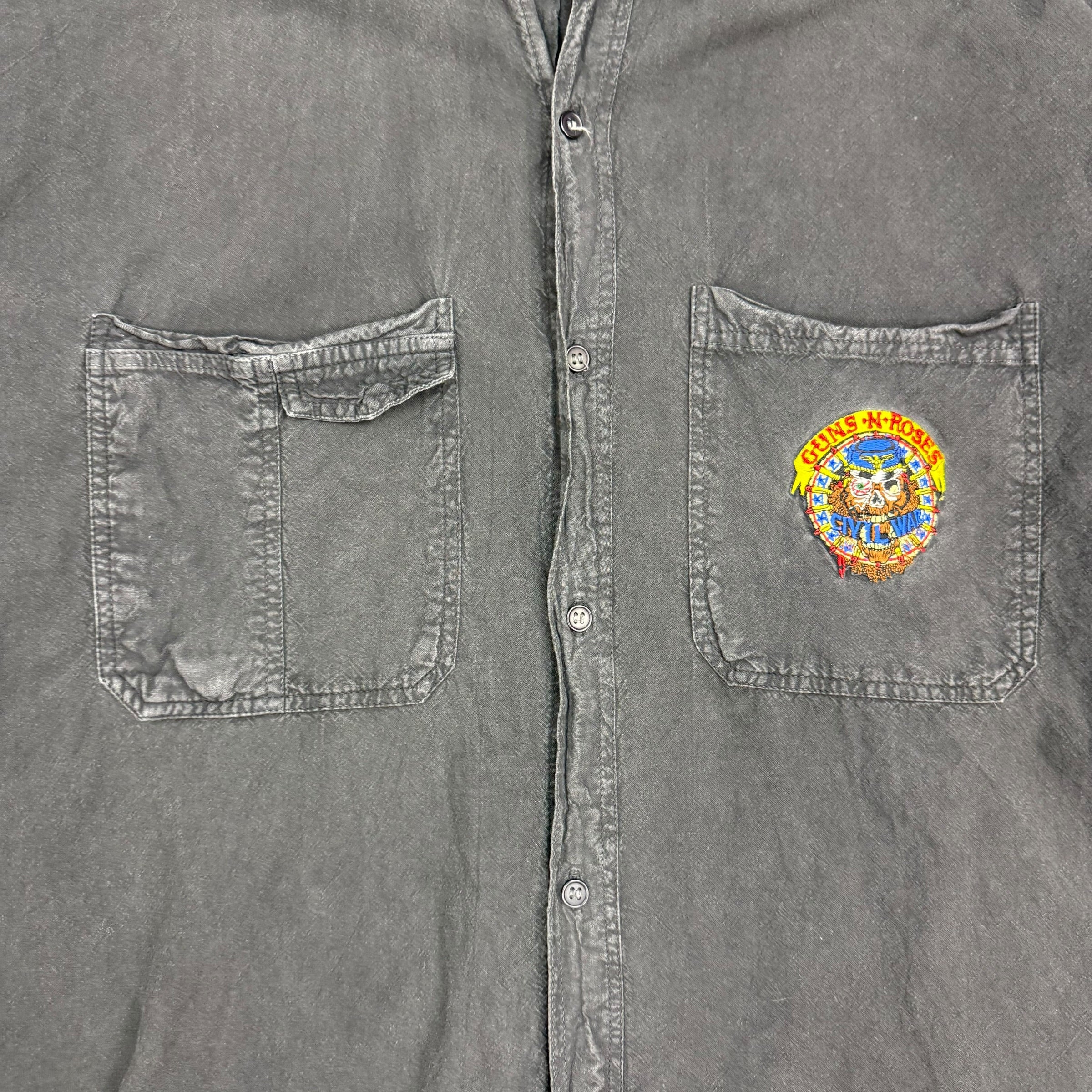 1991 Guns N Roses Civil War Button Up Shirt Black