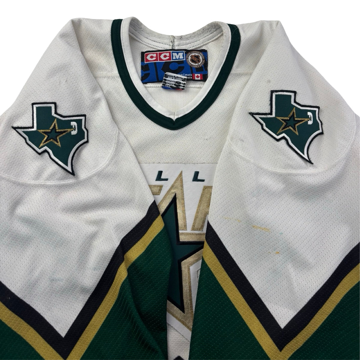 Vintage CCM Dallas Stars NHL Away Jersey White/Green