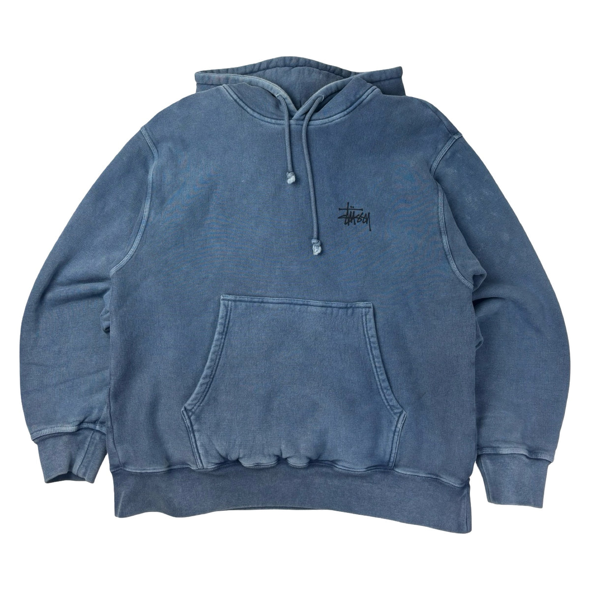 Stussy Pigment Dyed Pullover Hoodie Faded Blue