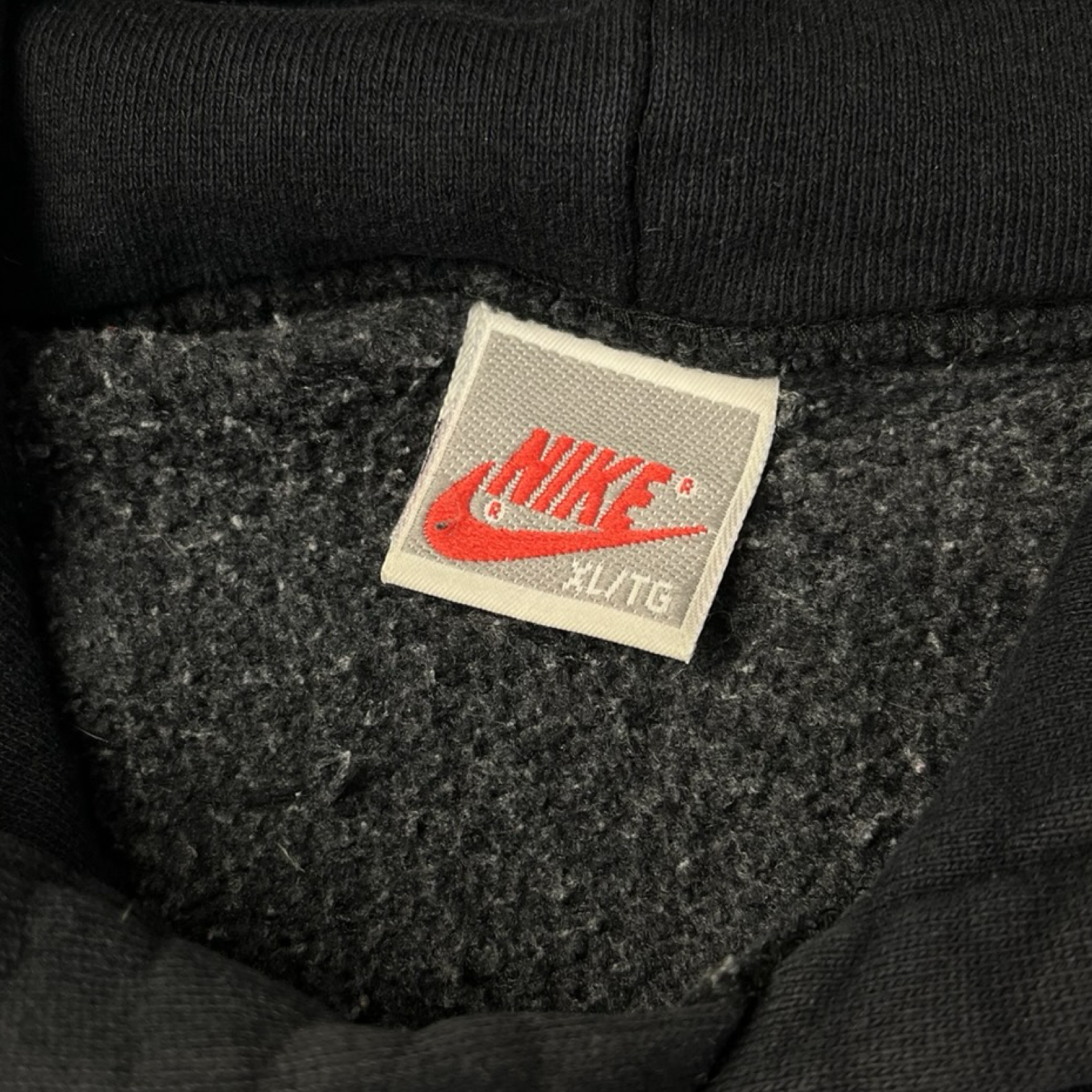 Vintage Nike Embroidered Pocket Swoosh Hoodie Black