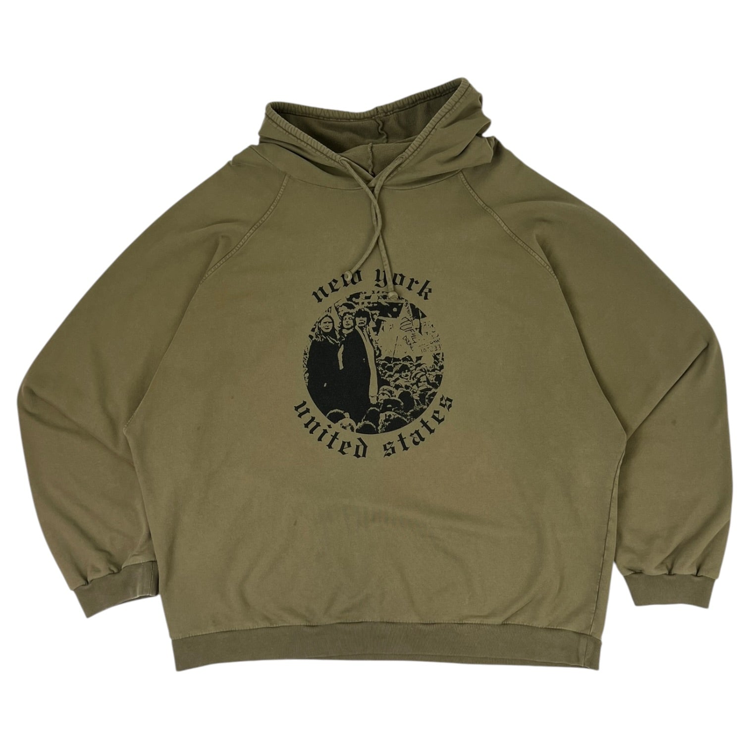 Raf Simons Archive Redux AW01 “Riot!Riot!Riot!” New York Hoodie Olive