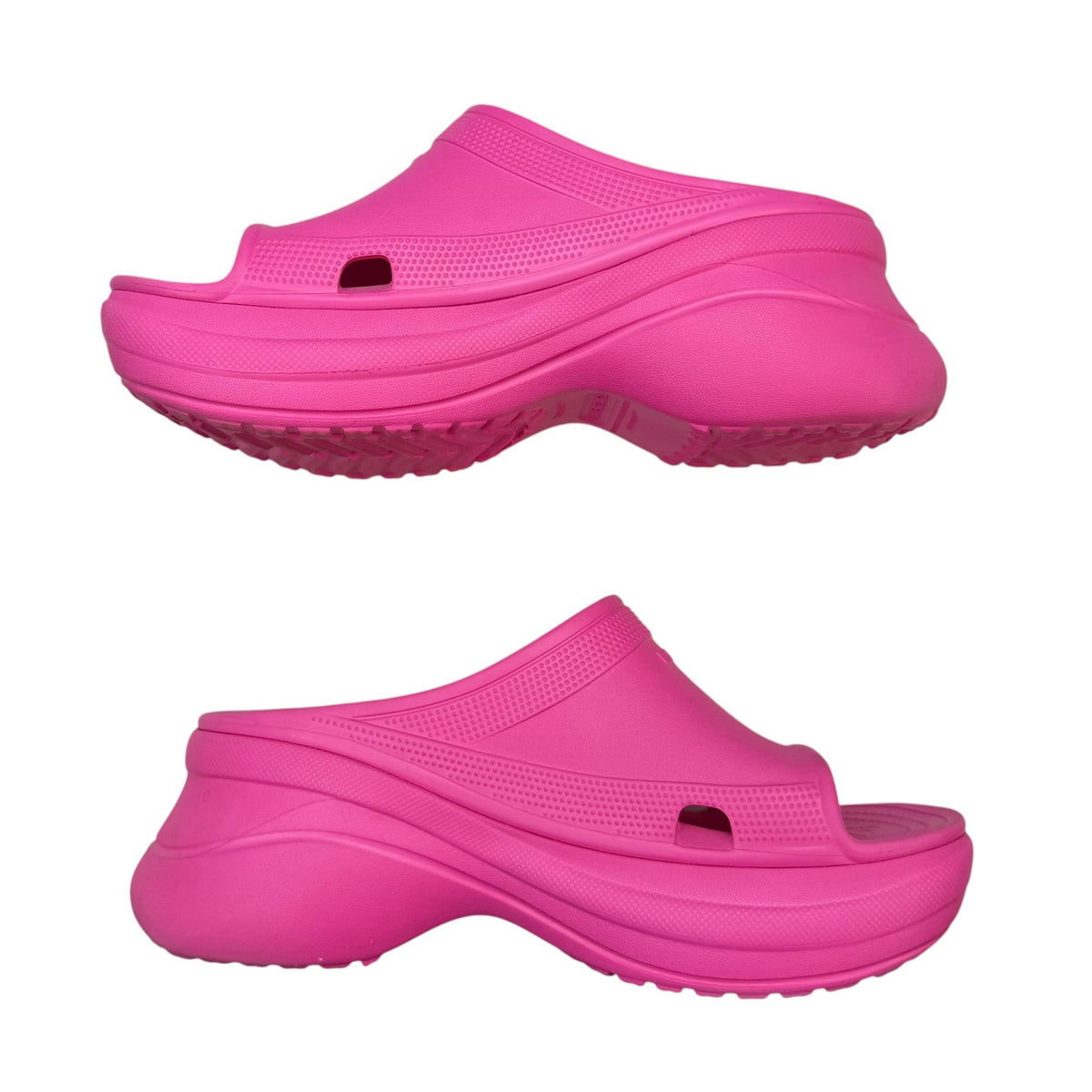 (W) Balenciaga X Crocs Pool Slide Sandals Hot Pink (Used)