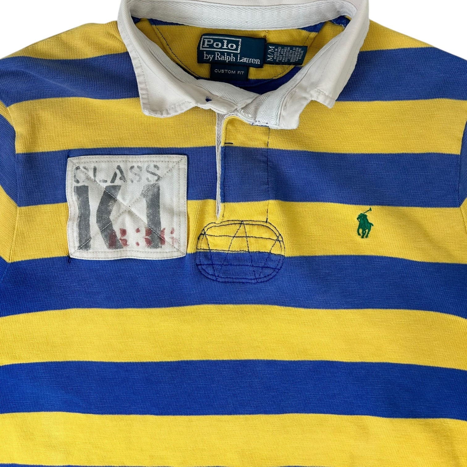 Vintage Polo Ralph Lauren Striped Polo Shirt Yellow/Blue