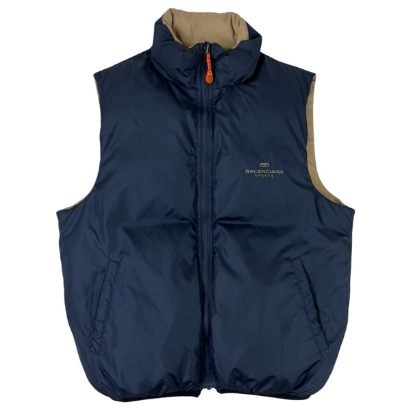 Vintage Balenciaga Reversible Puffer Jacket Navy/Tan