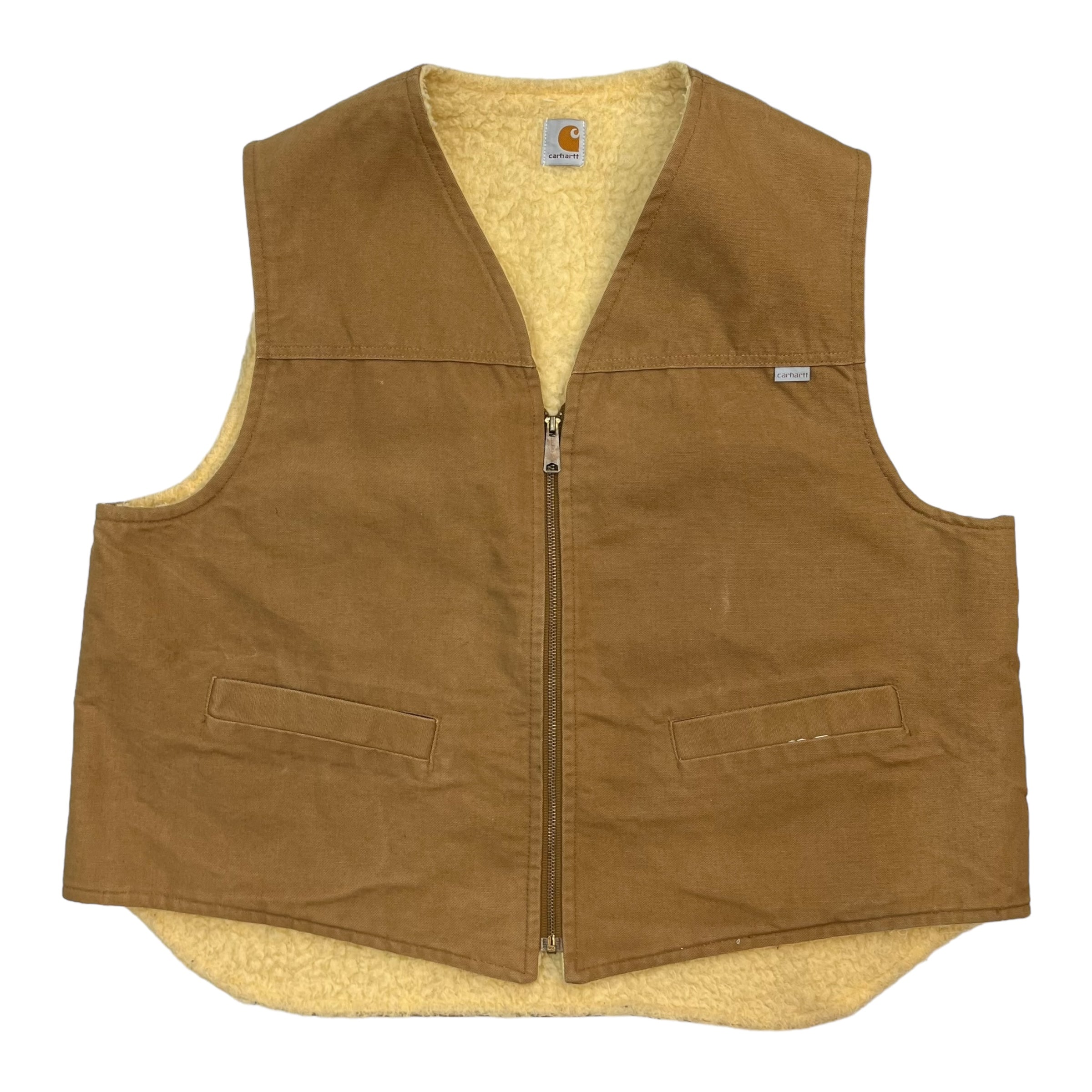 60’s Carhartt Sherpa Lined Vest Brown