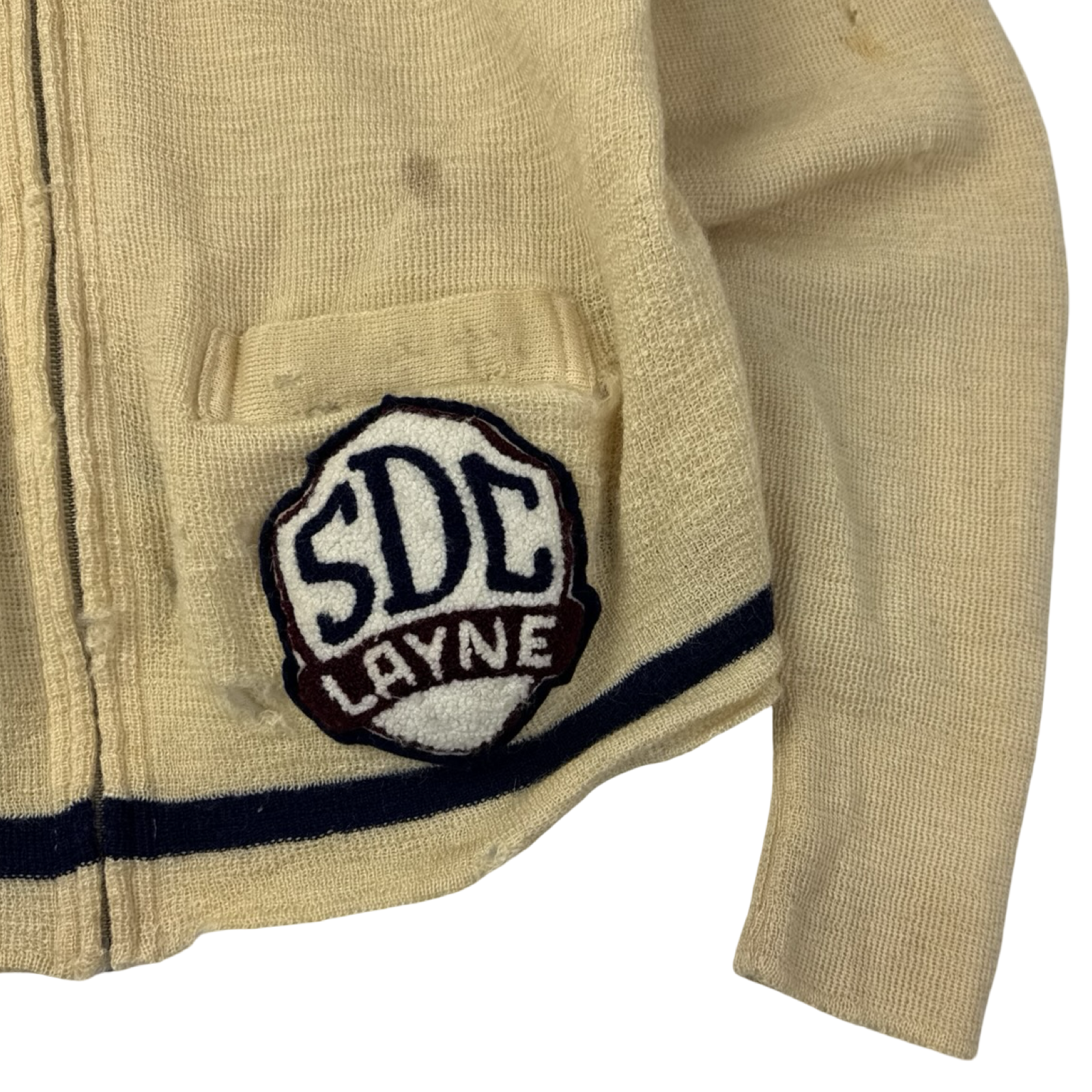 True Vintage Caldwell Pure Wool Knit Cardigan Distressed
