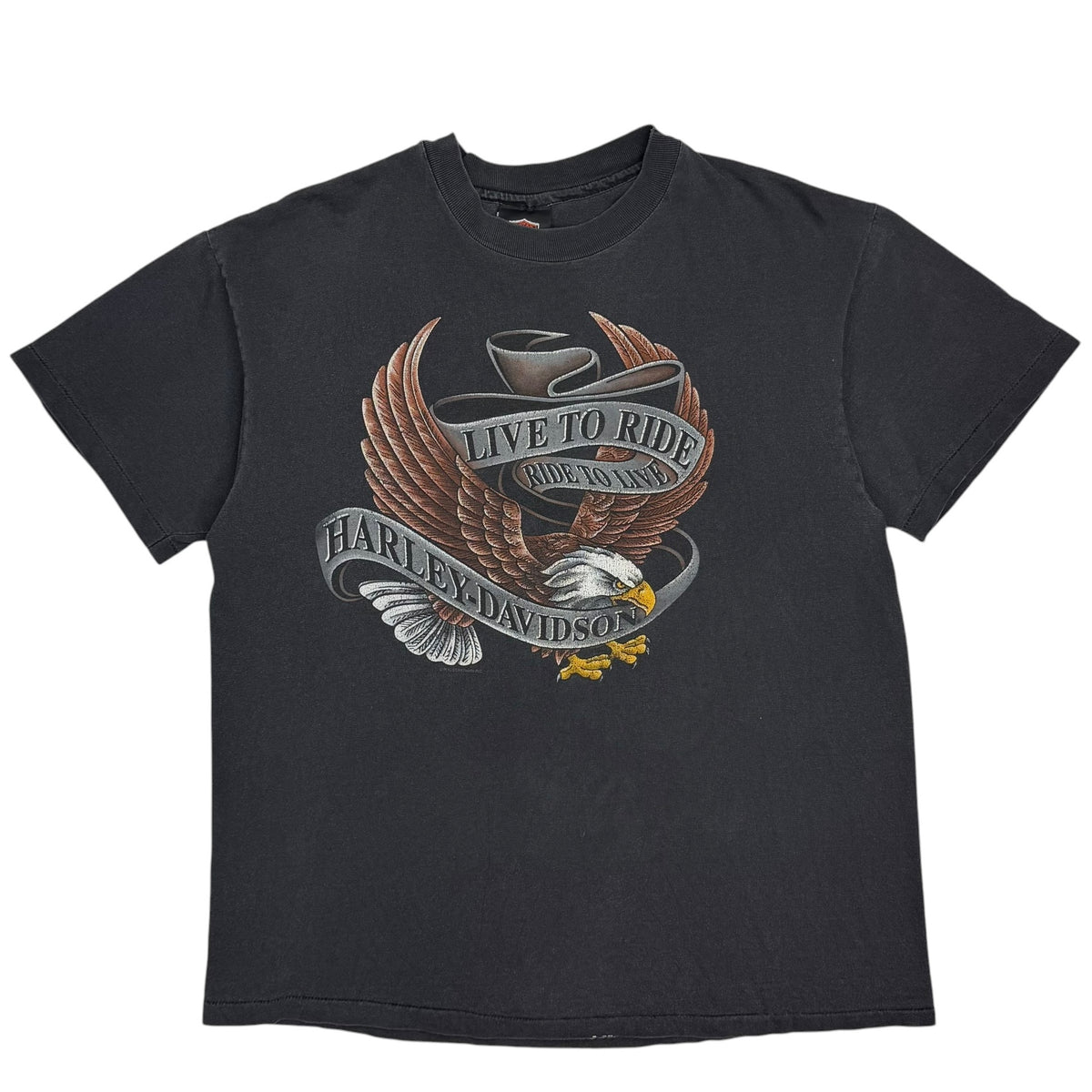 1987 Harley Davidson “Live To Ride” Tee Faded Black