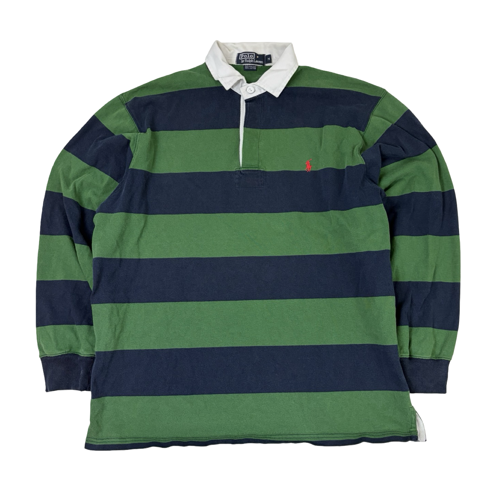 Vintage Polo Ralph Lauren Striped Rugby Longsleeve Green/Navy