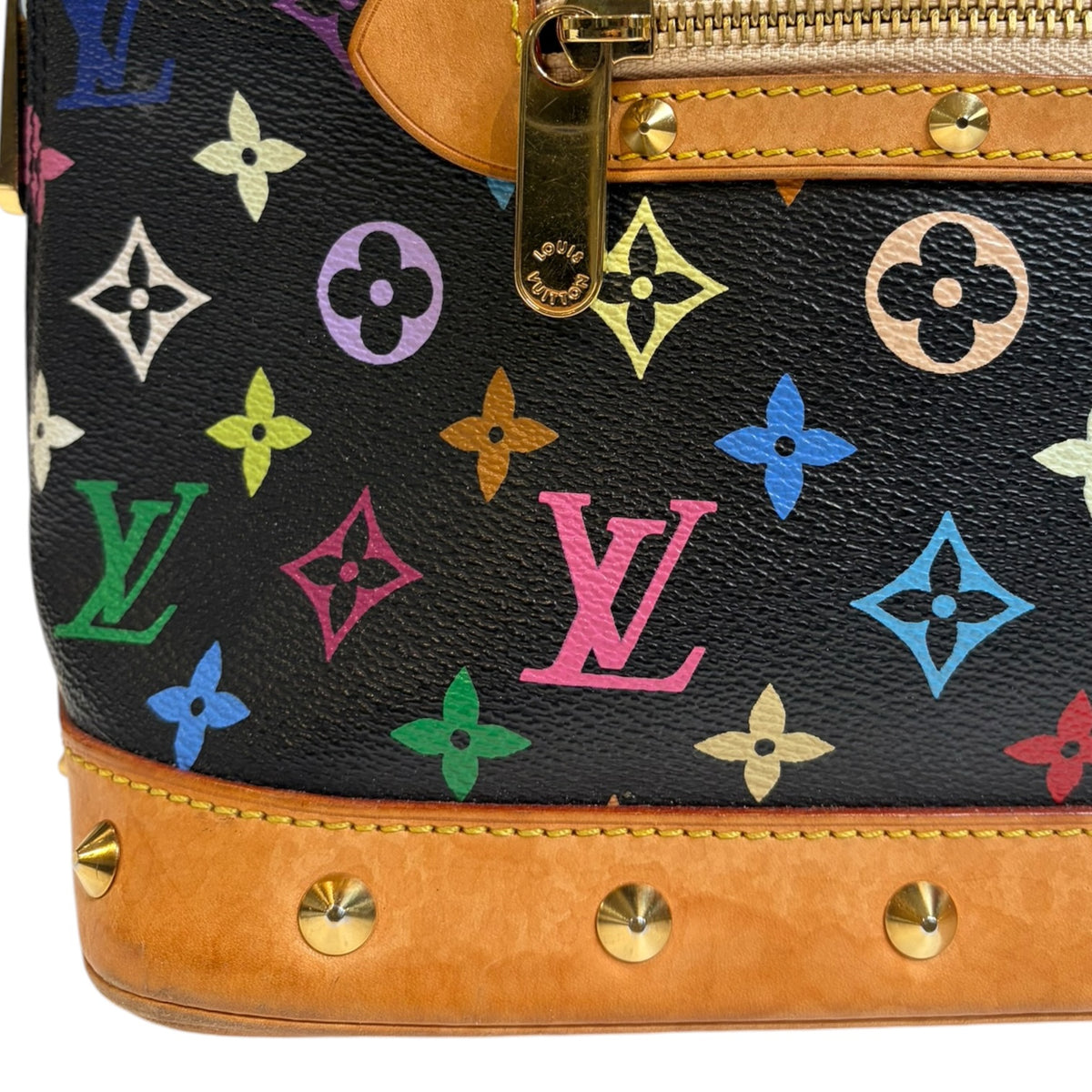 Vintage Louis Vuitton x Takashi Murakami Monogram Multicolore Alma PM Black