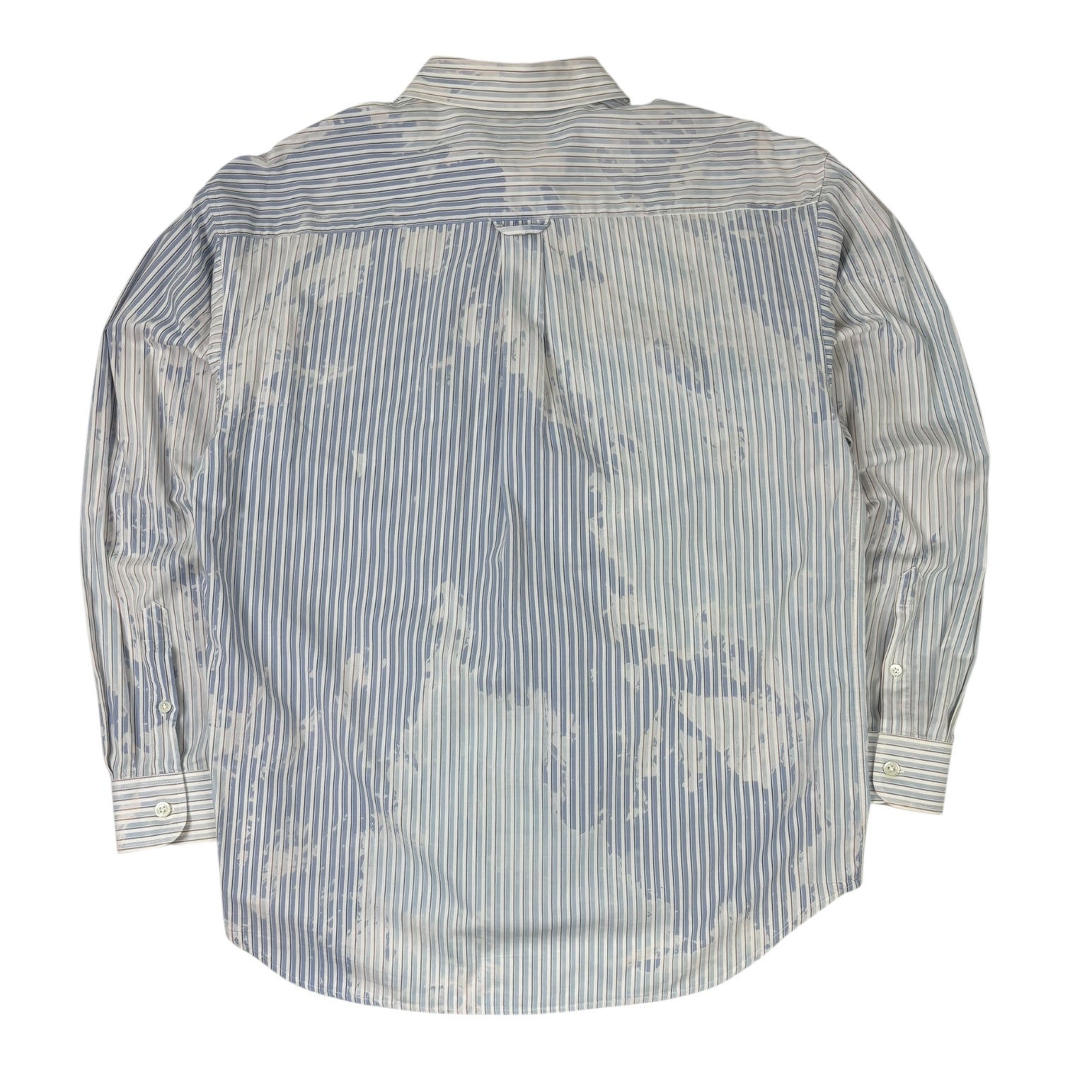 Stussy Bleached Poplin Button-Up Shirt Blue