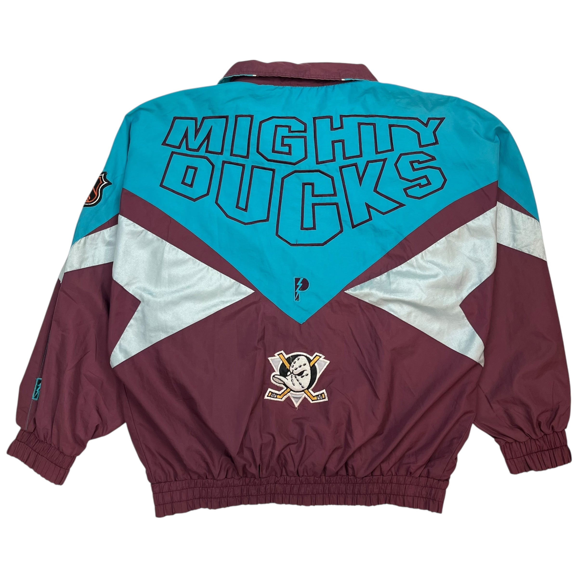 Vintage NHL Mighty Ducks Windbreaker Jacket Blue/Burgundy