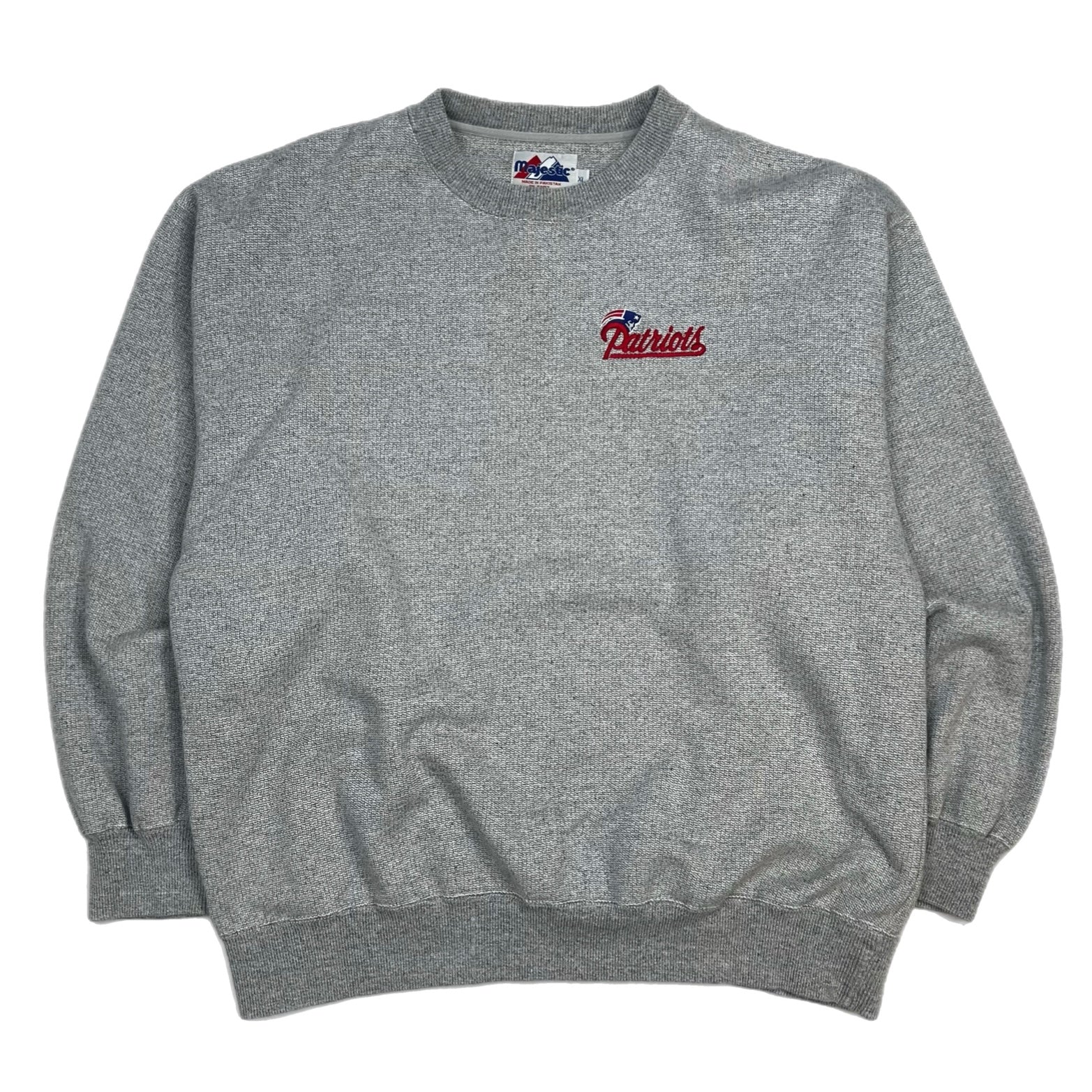 Vintage New England Patriots Majestic Crewneck Heather Grey