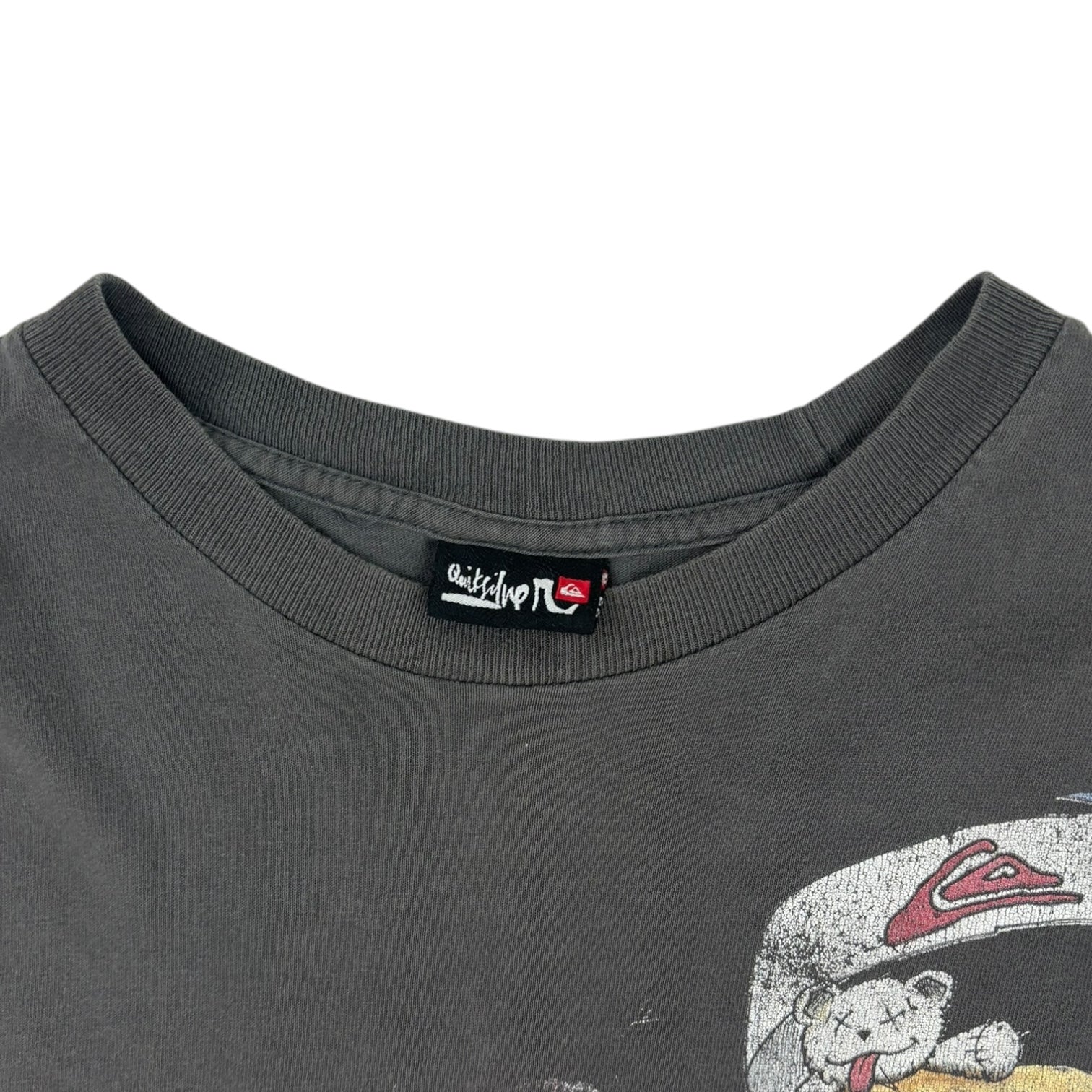 Vintage Y2K Quicksilver Skull LongSleeve T-Shirt Grey