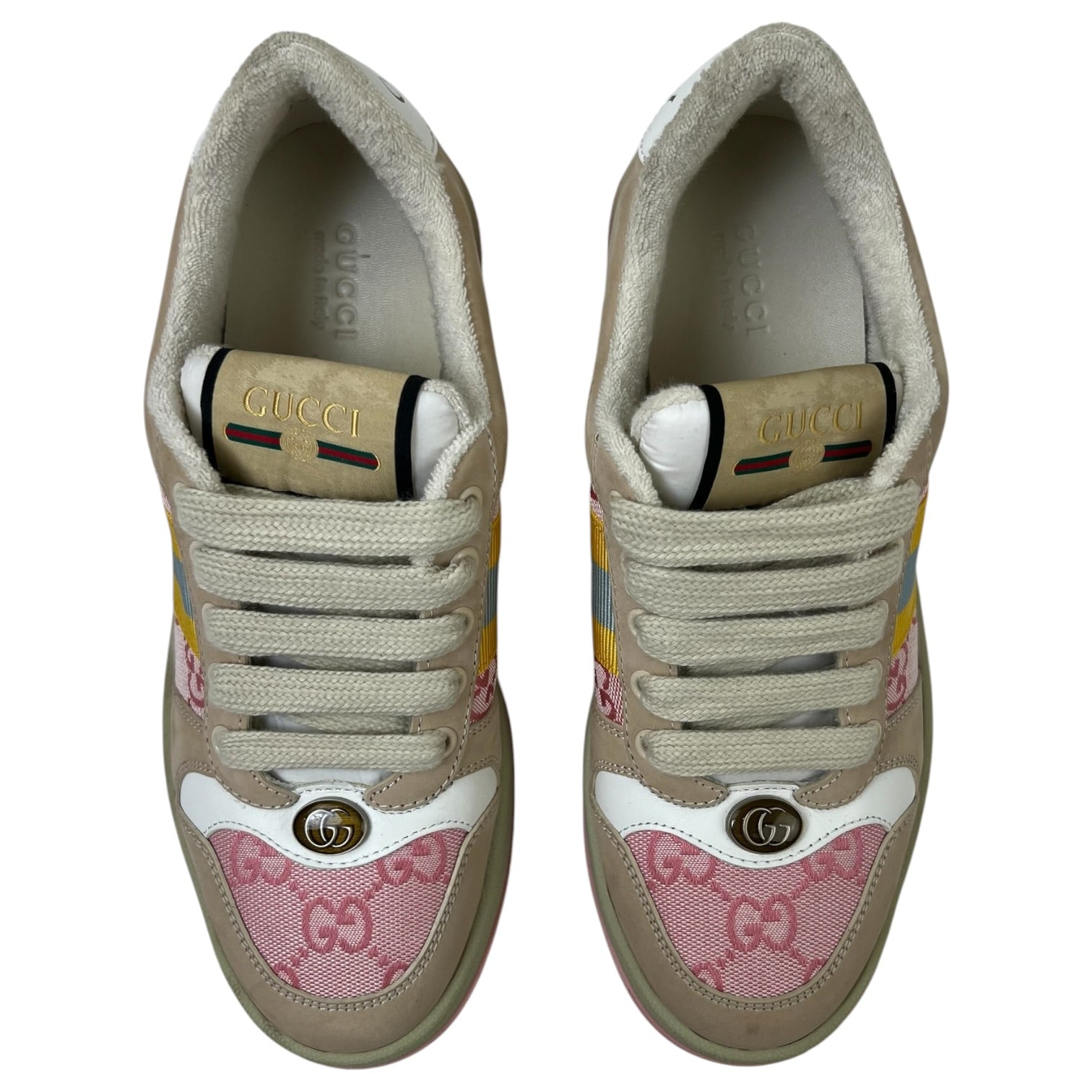 (W) Gucci Screener Sneakers Beige