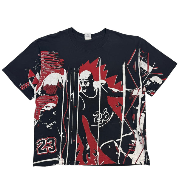 Vintage 90s Nike Michael Jordan All Over Print Tee Black