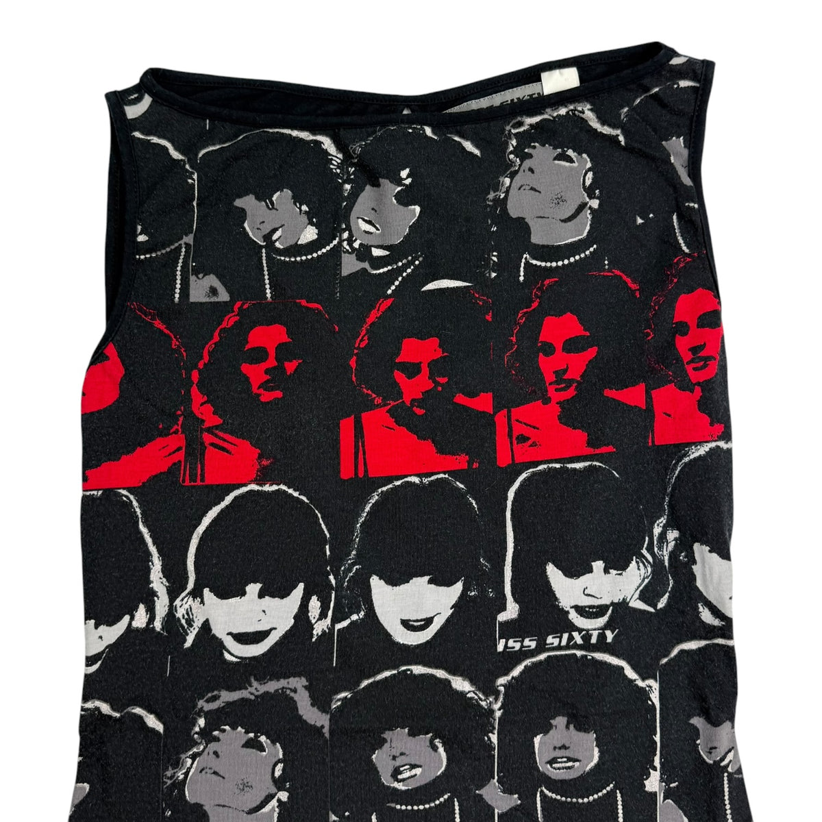 (W) Miss Sixty Pop Art Tank Tee Black