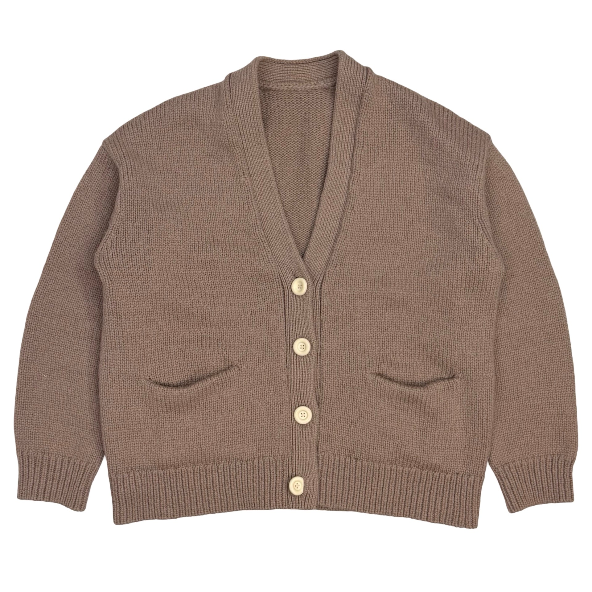(W) Acne Studios Oversized Wool Blend Cardigan Light Brown