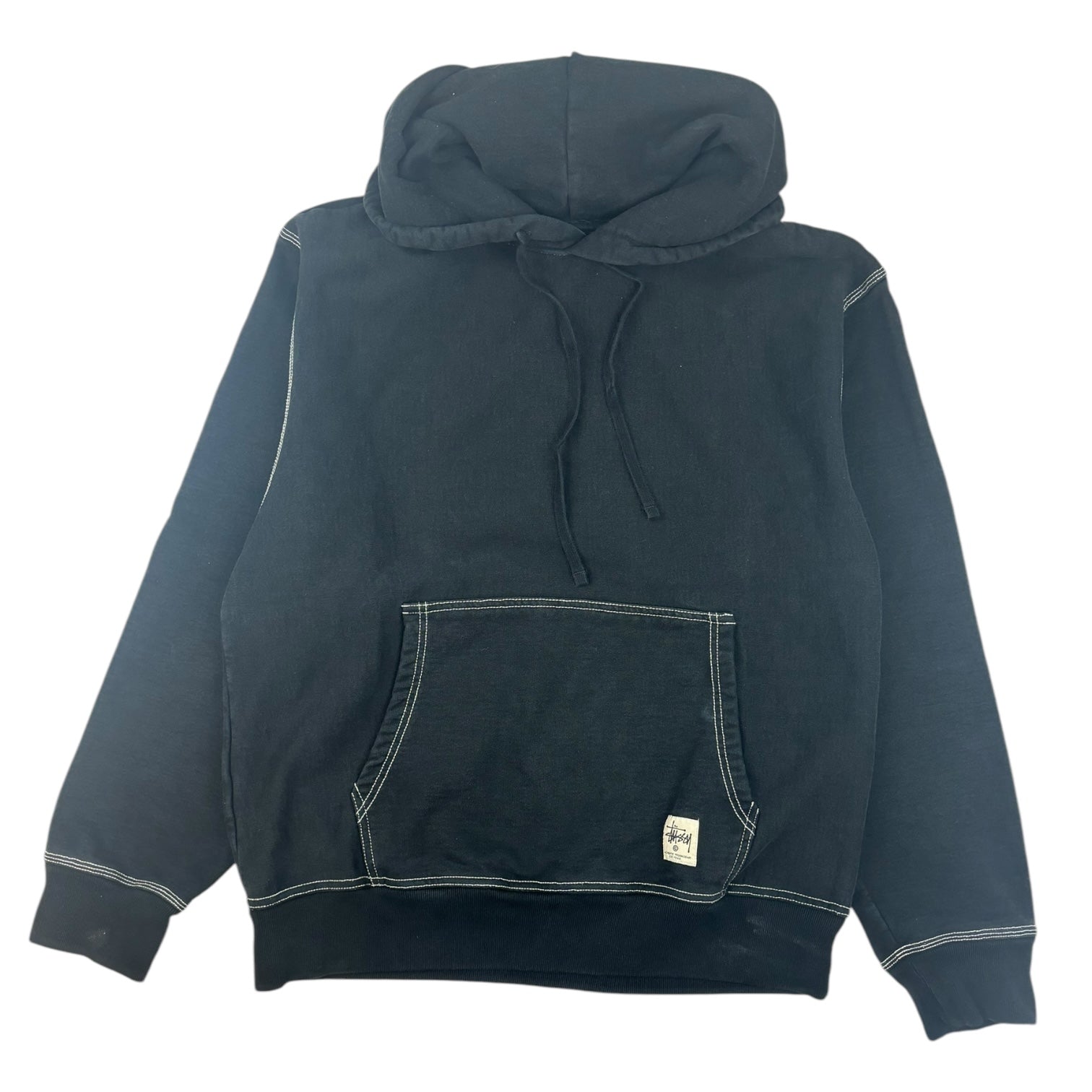 Stussy Contrast Stitch Label Hoodie Black