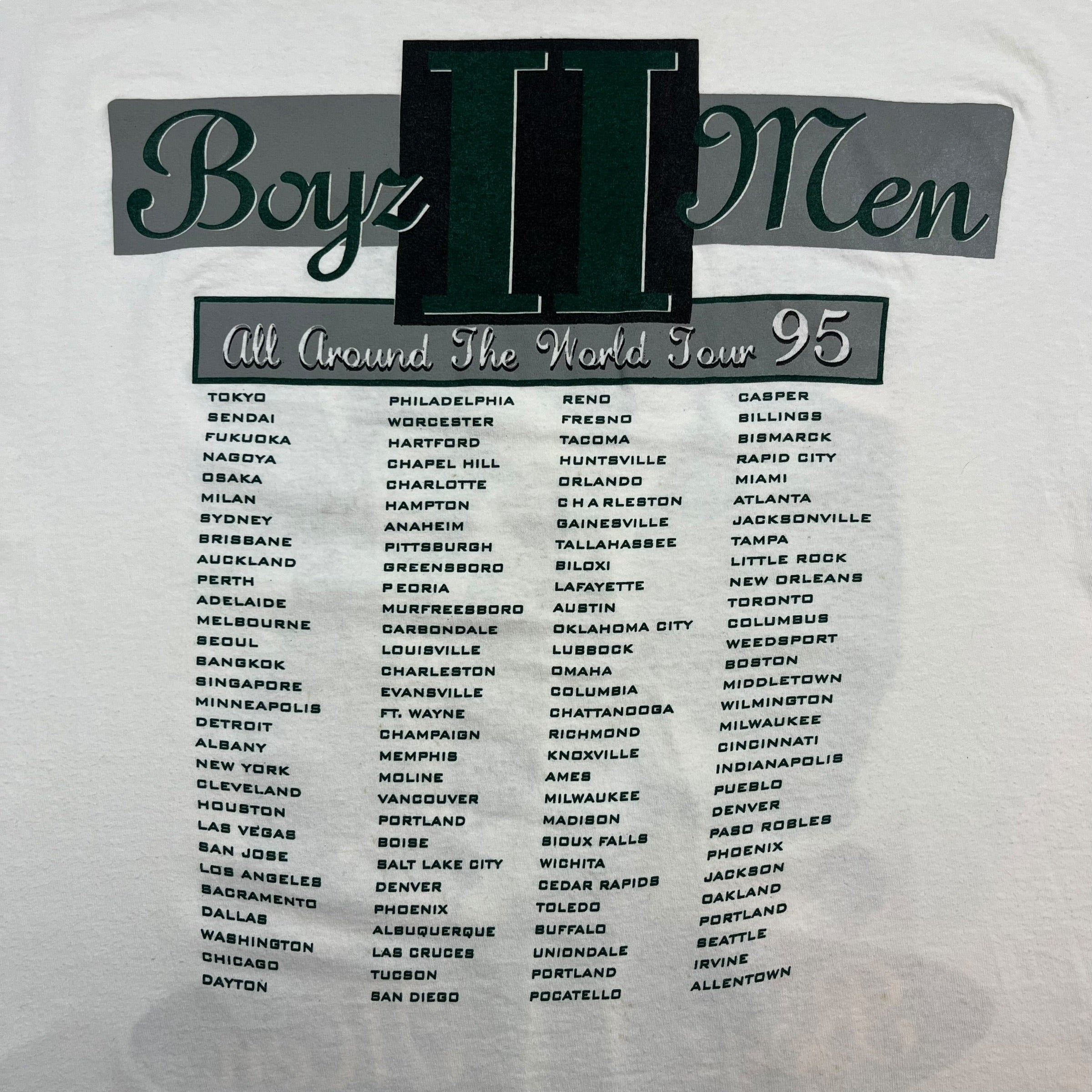 1994 Boys 2 Men All Around The World Tour Tee White