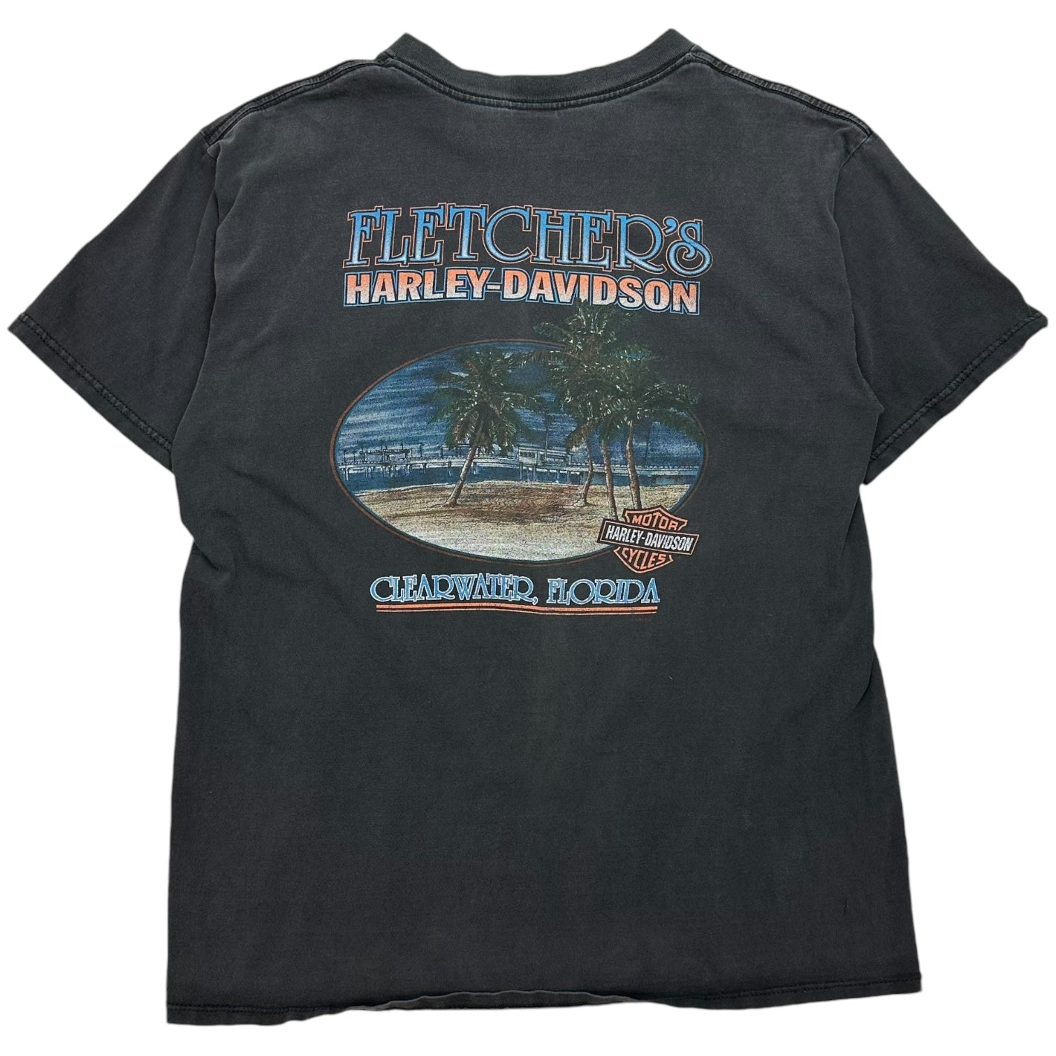 Vintage Harley Davidson Of Clearwater Florida ‘Live Free Ride Free’ Tee Black