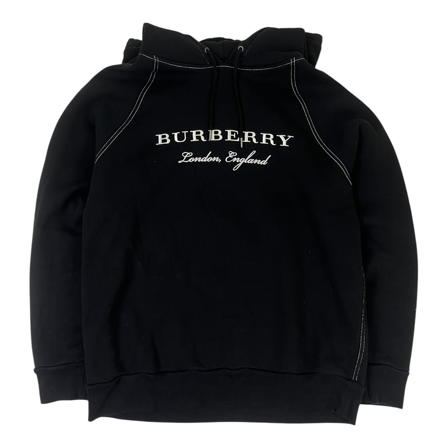 Burberry Krayford Embroidered Logo Hoodie Black