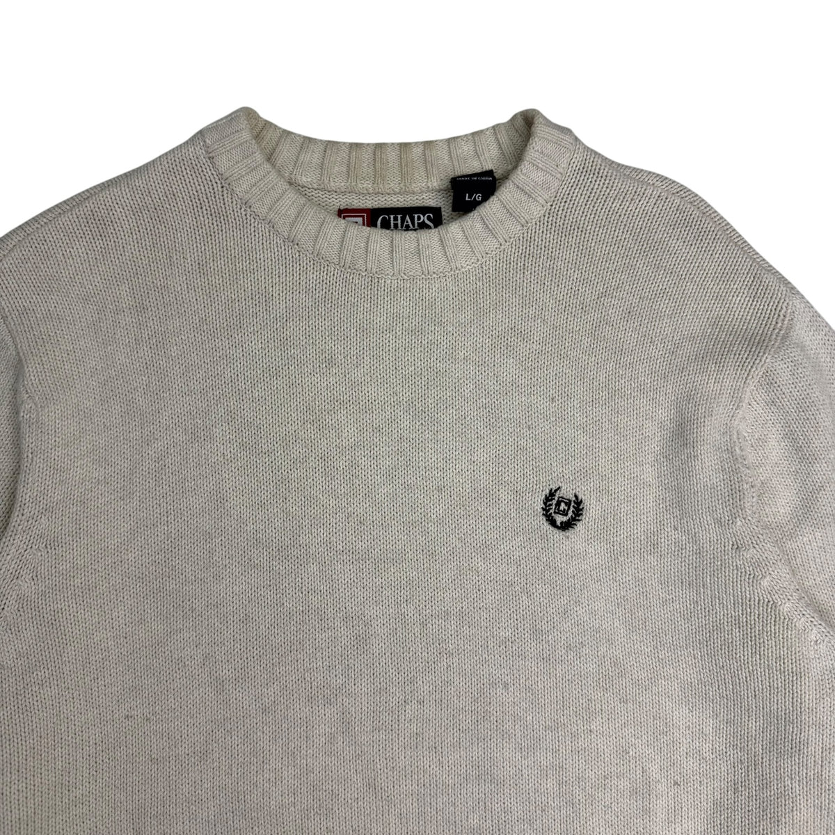 Vintage Chaps Knit Sweater White