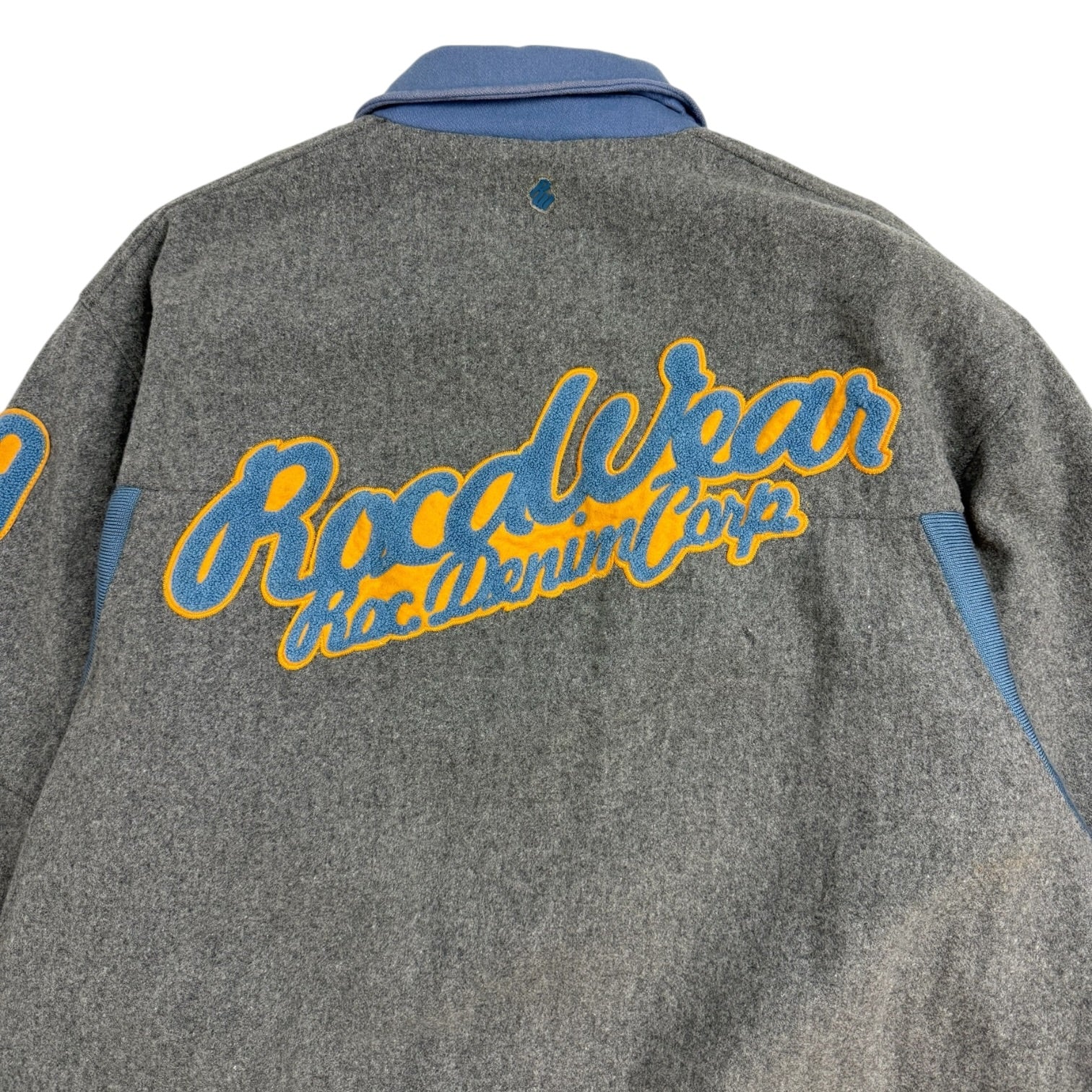 Vintage Y2K Rocawear Wool Varsity Jacket Grey/Blue