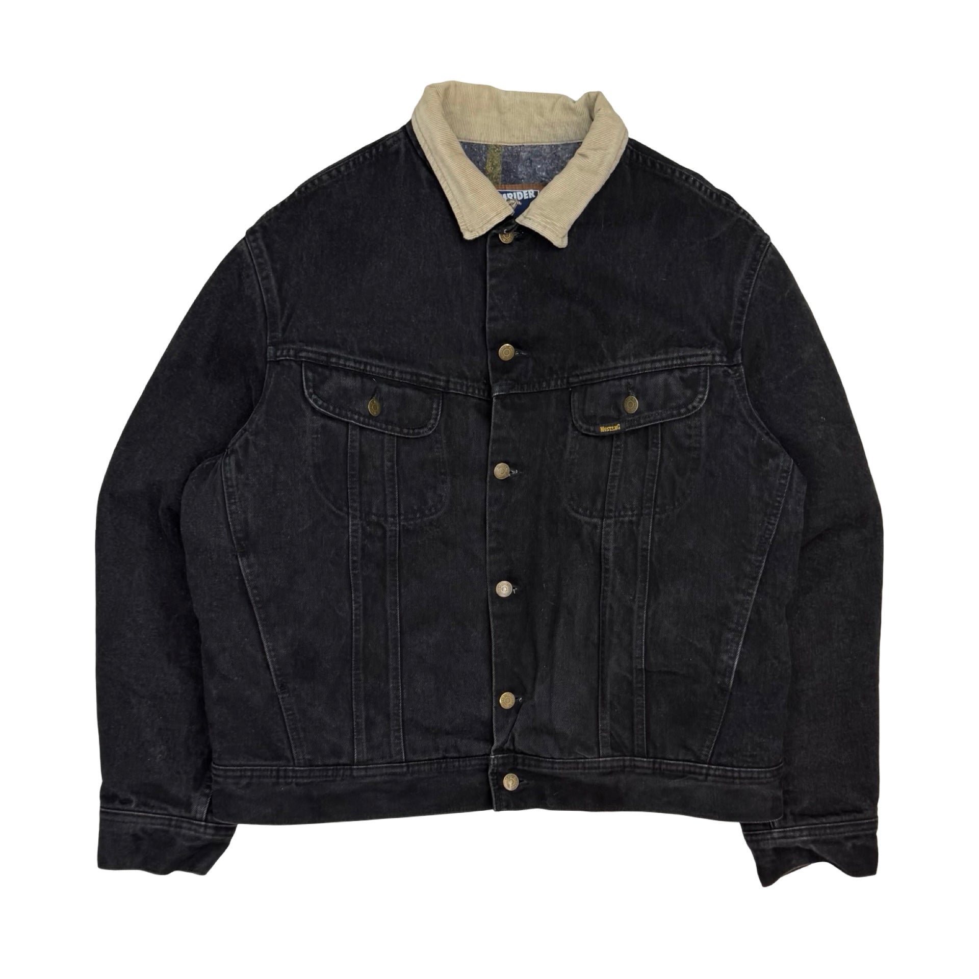 Vintage Mustang Stormrider Blanket Lined Denim Jacket Black