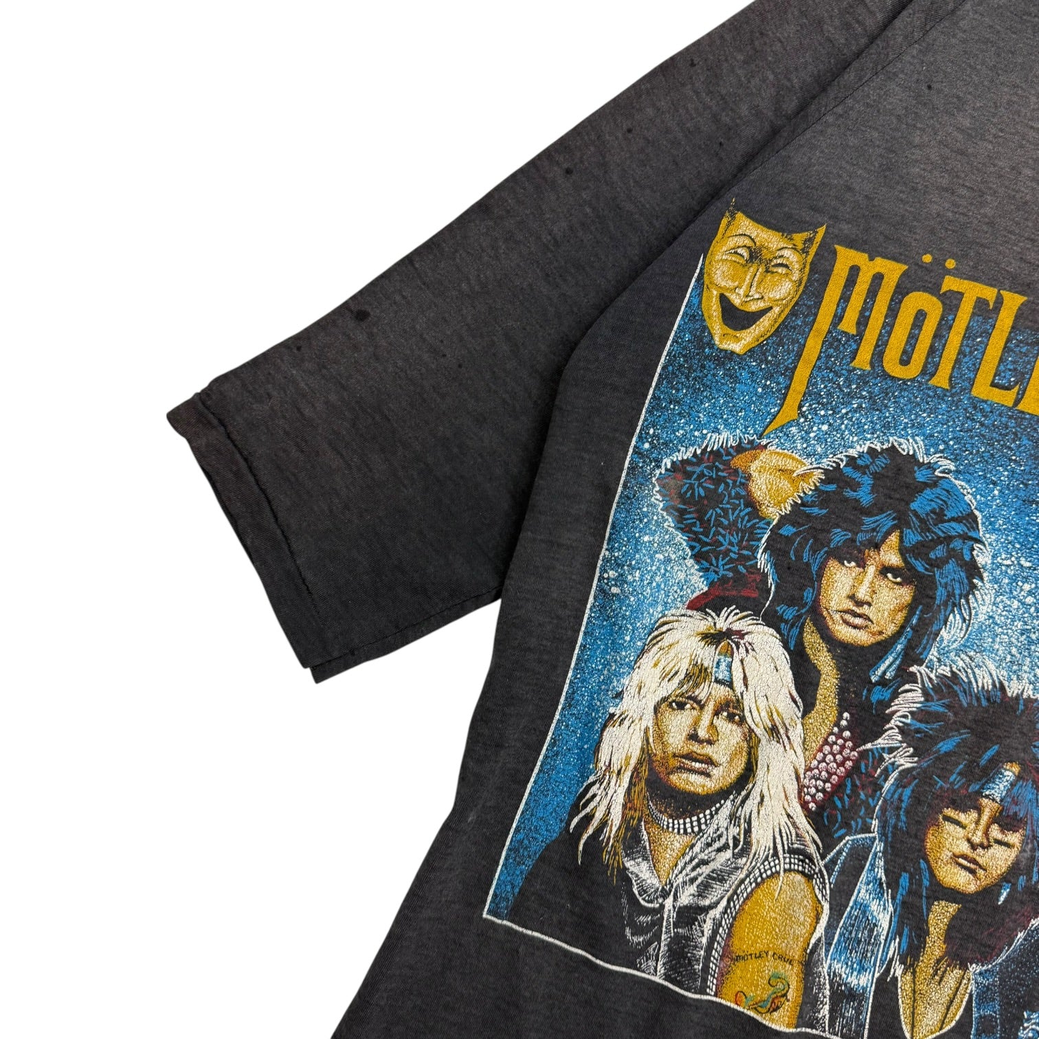 1980s Motley Crue Glam Theatre Of Pain Raglan Tee