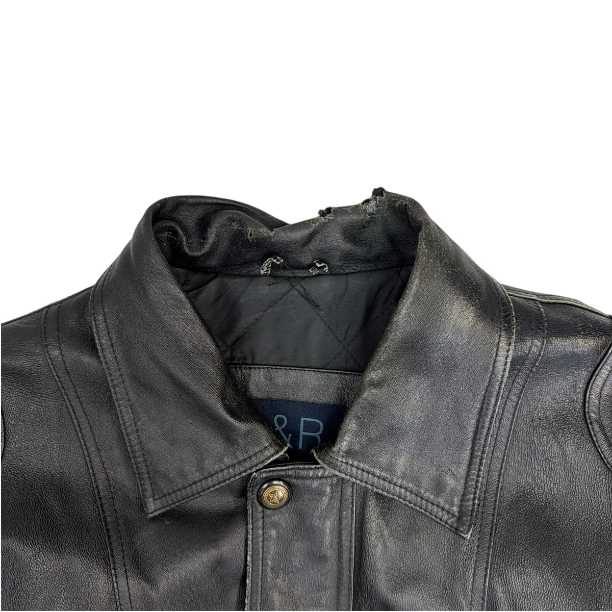 Vintage Leather Bomber Jacket Black