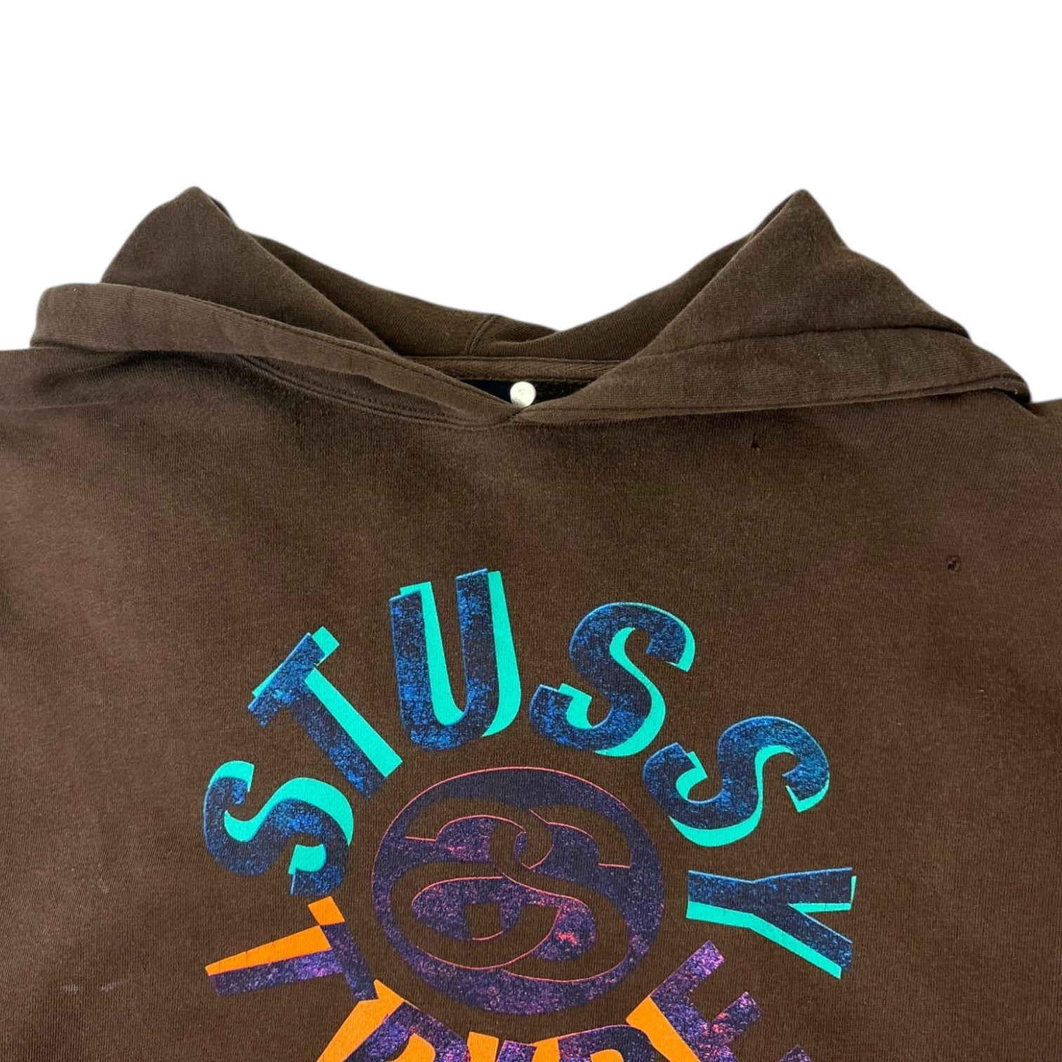 Vintage Stussy Tribe Hoodie Brown