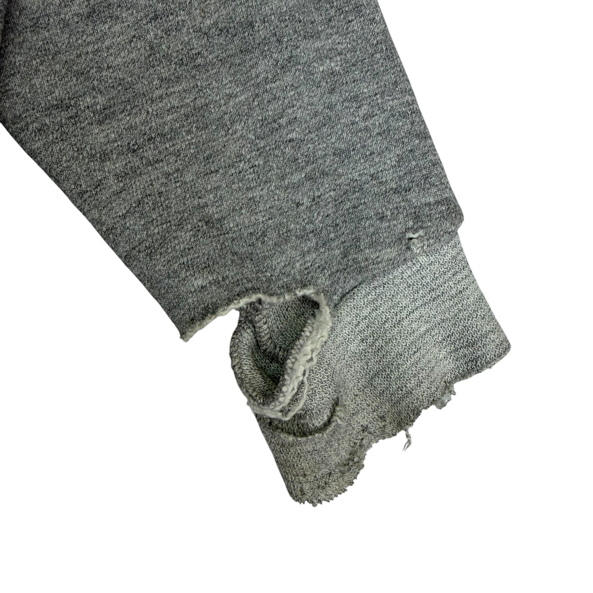 Vintage 70s Thrashed Zip Up Hoodie Heather Grey