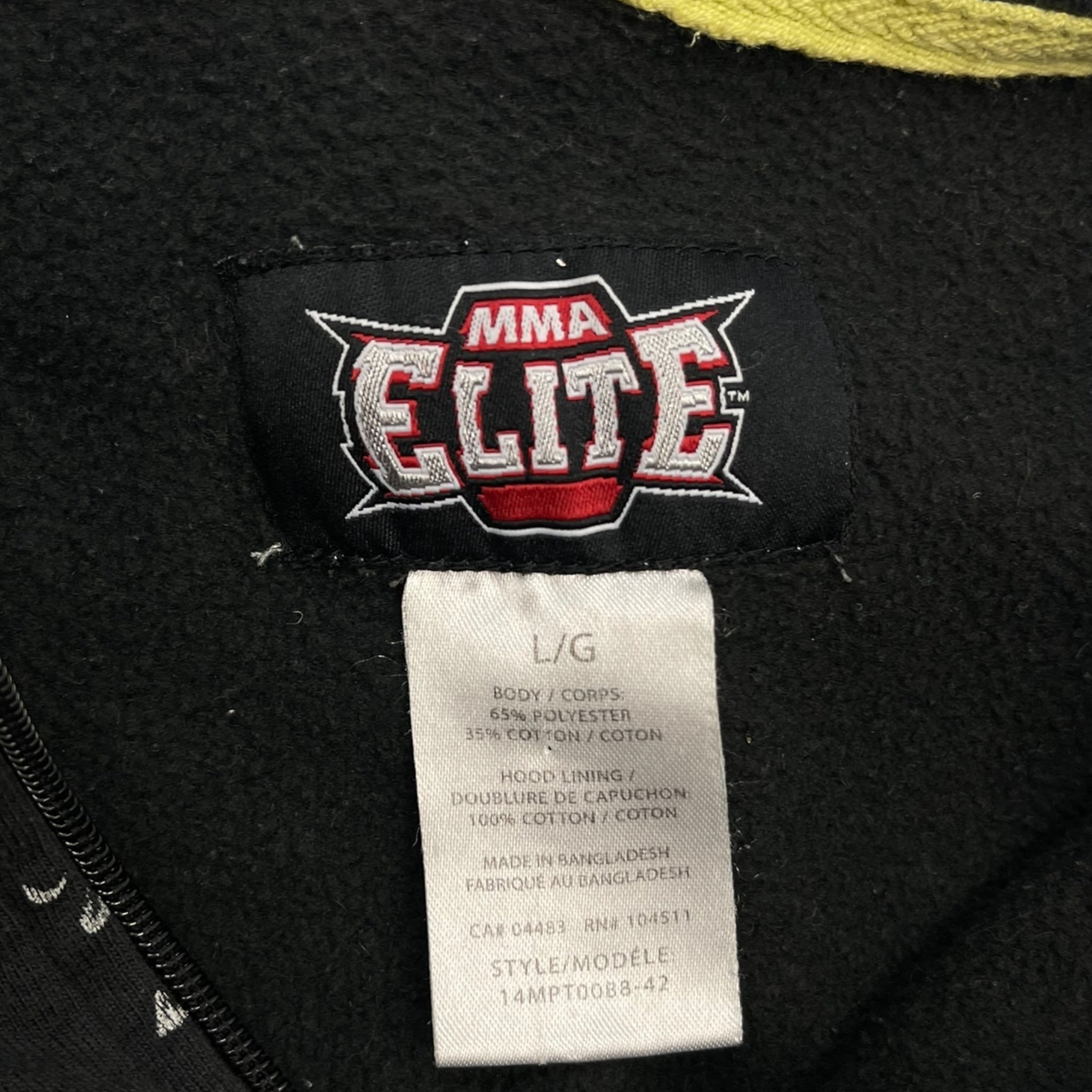Vintage Y2K MMA Elite Wings Hooded Sweatshirt Black