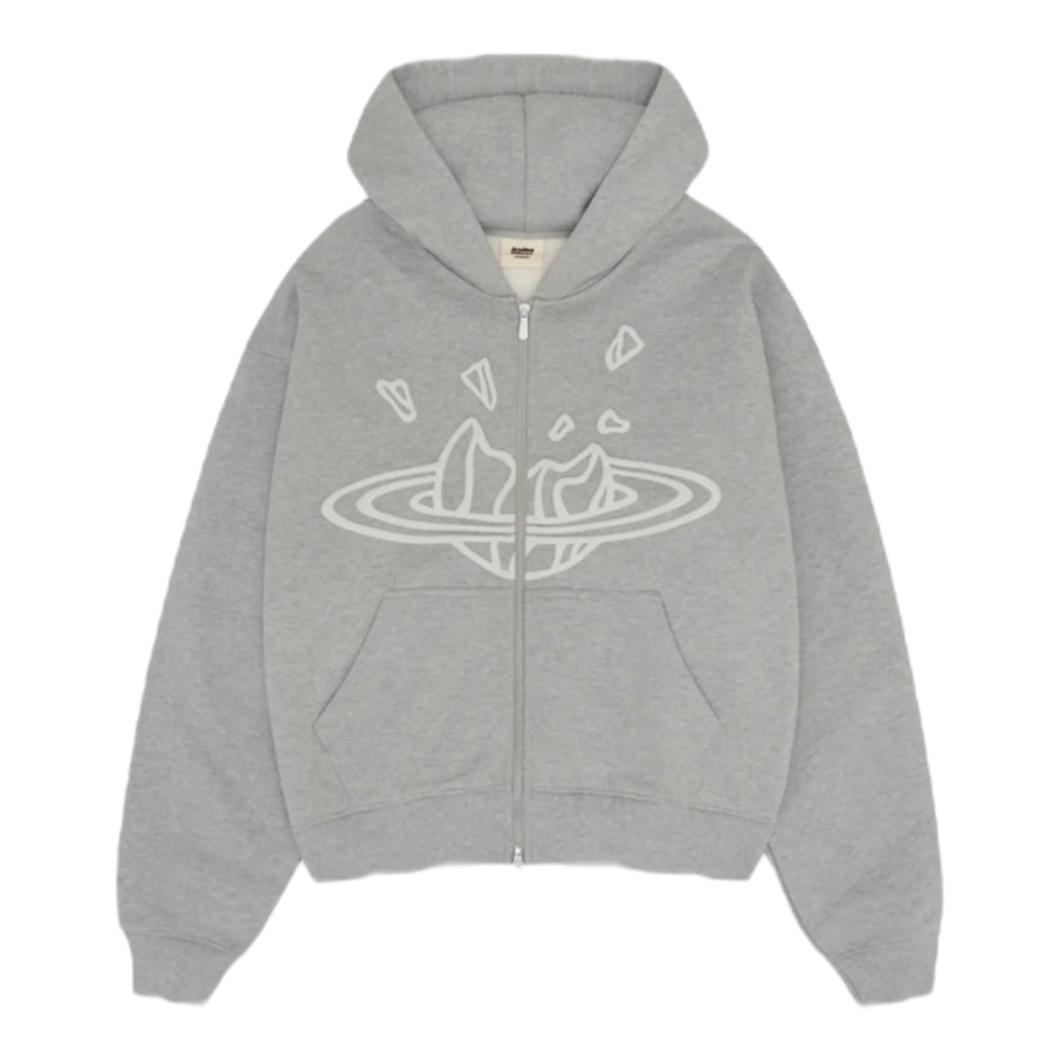 Broken Planet Zip Up Hoodie Heather Grey