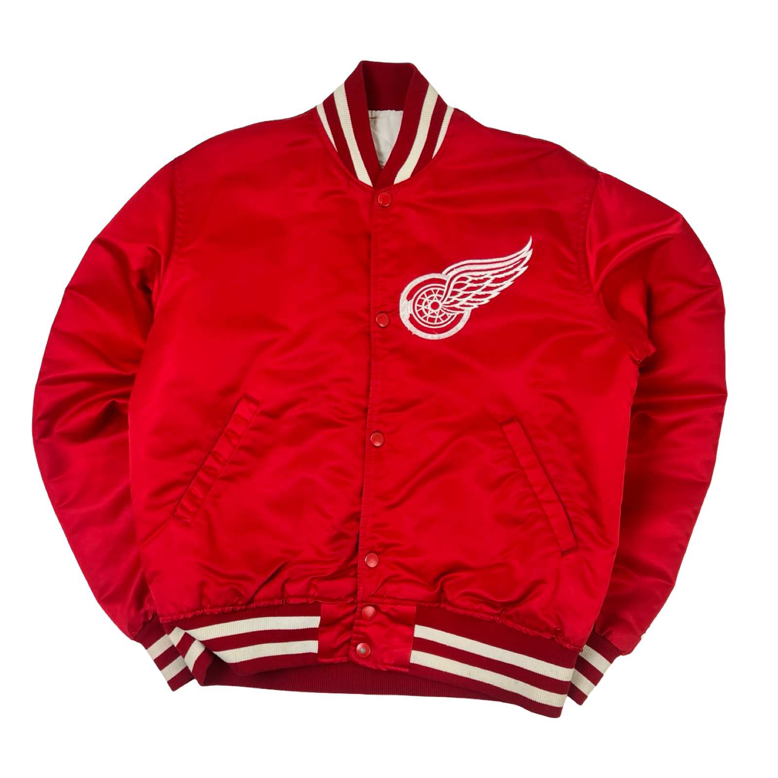Vintage Detroit Red Wings Satin Bomber Jacket