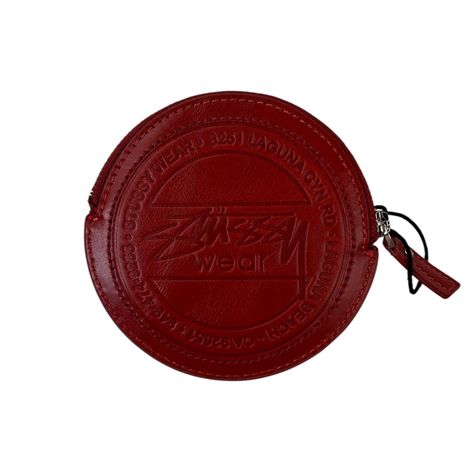 Stüssy Surf Dot Leather Pouch Red