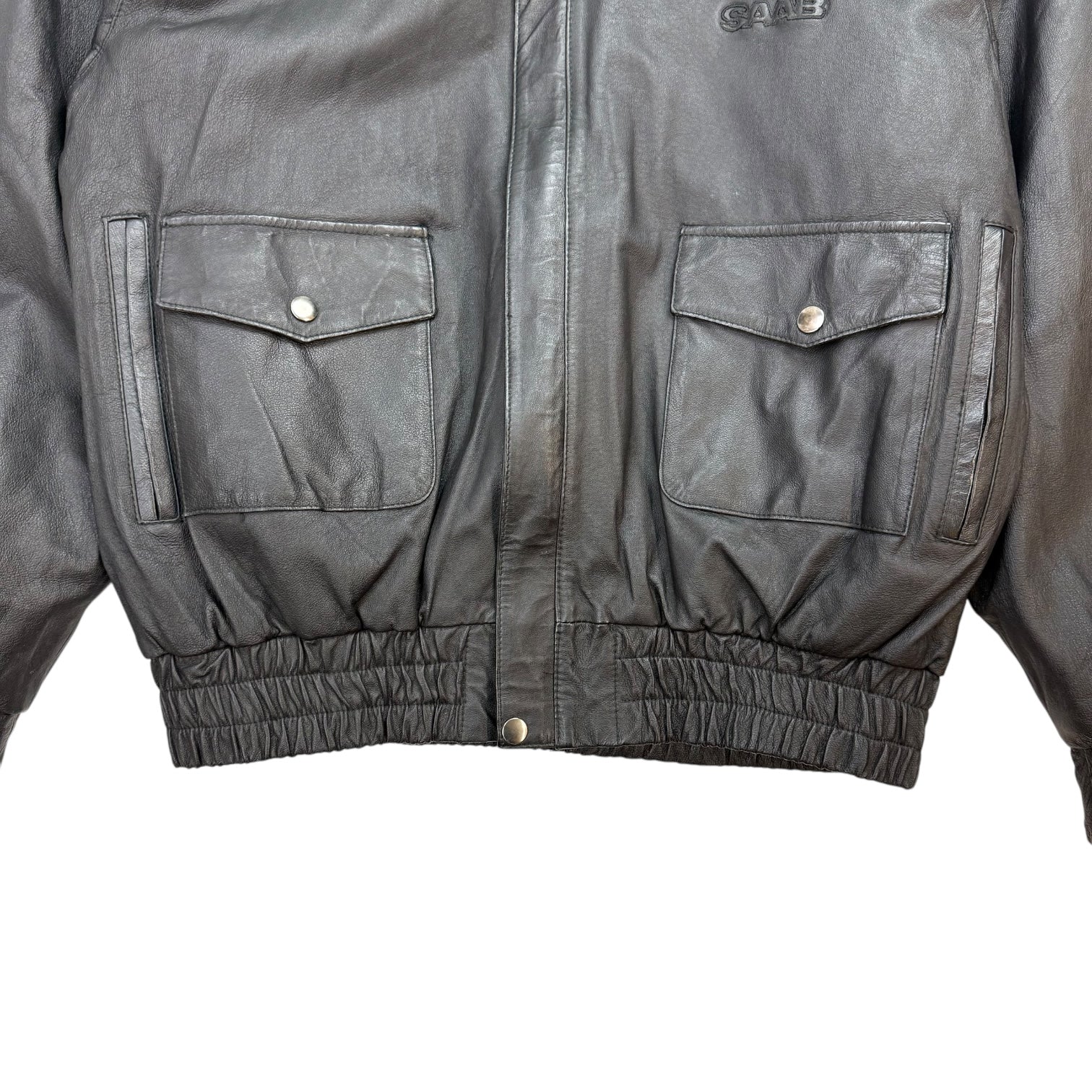 Vintage Saab Leather Jacket Black